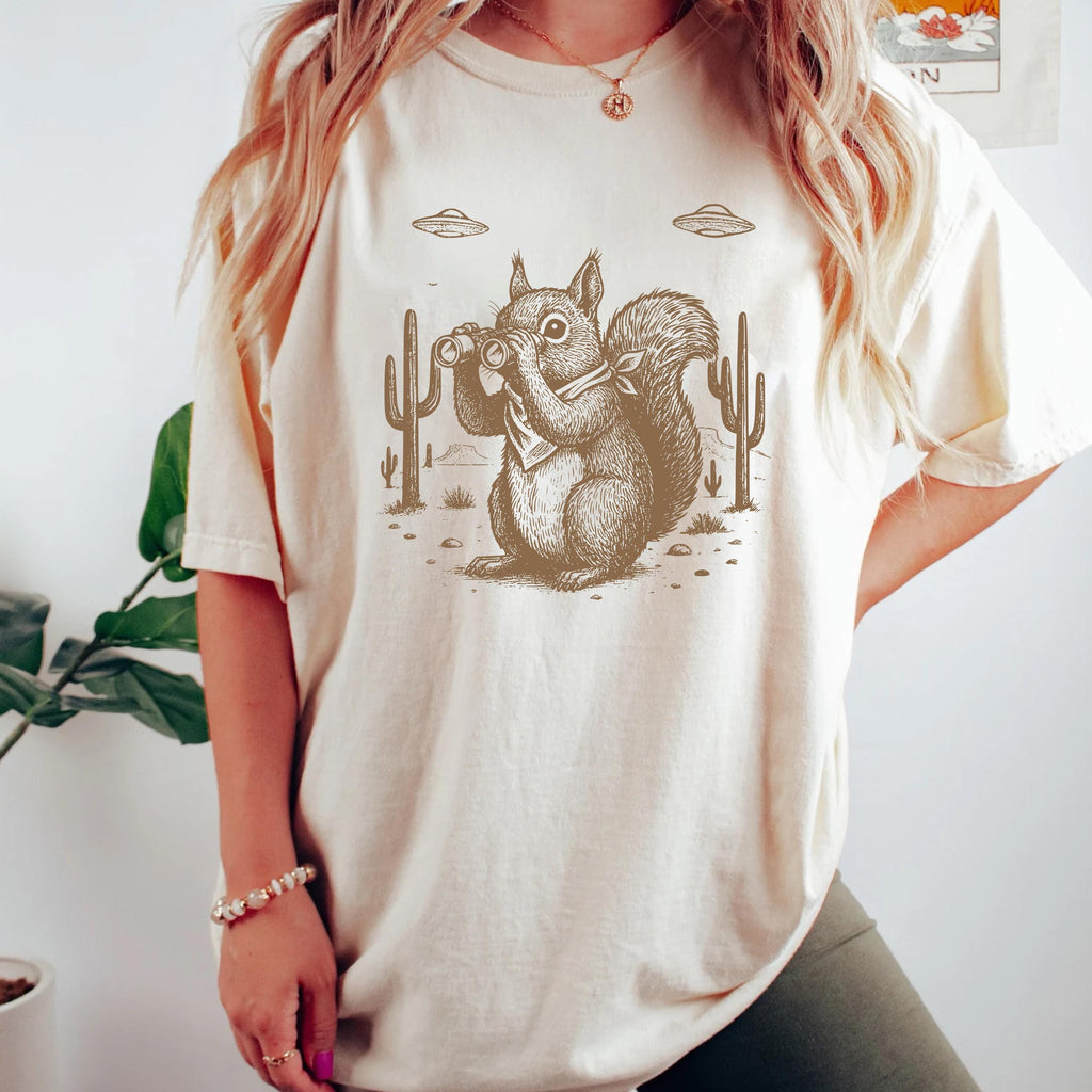 Space Cowboy Squirrel Tee | Comfort Colors 1717 UFO Art