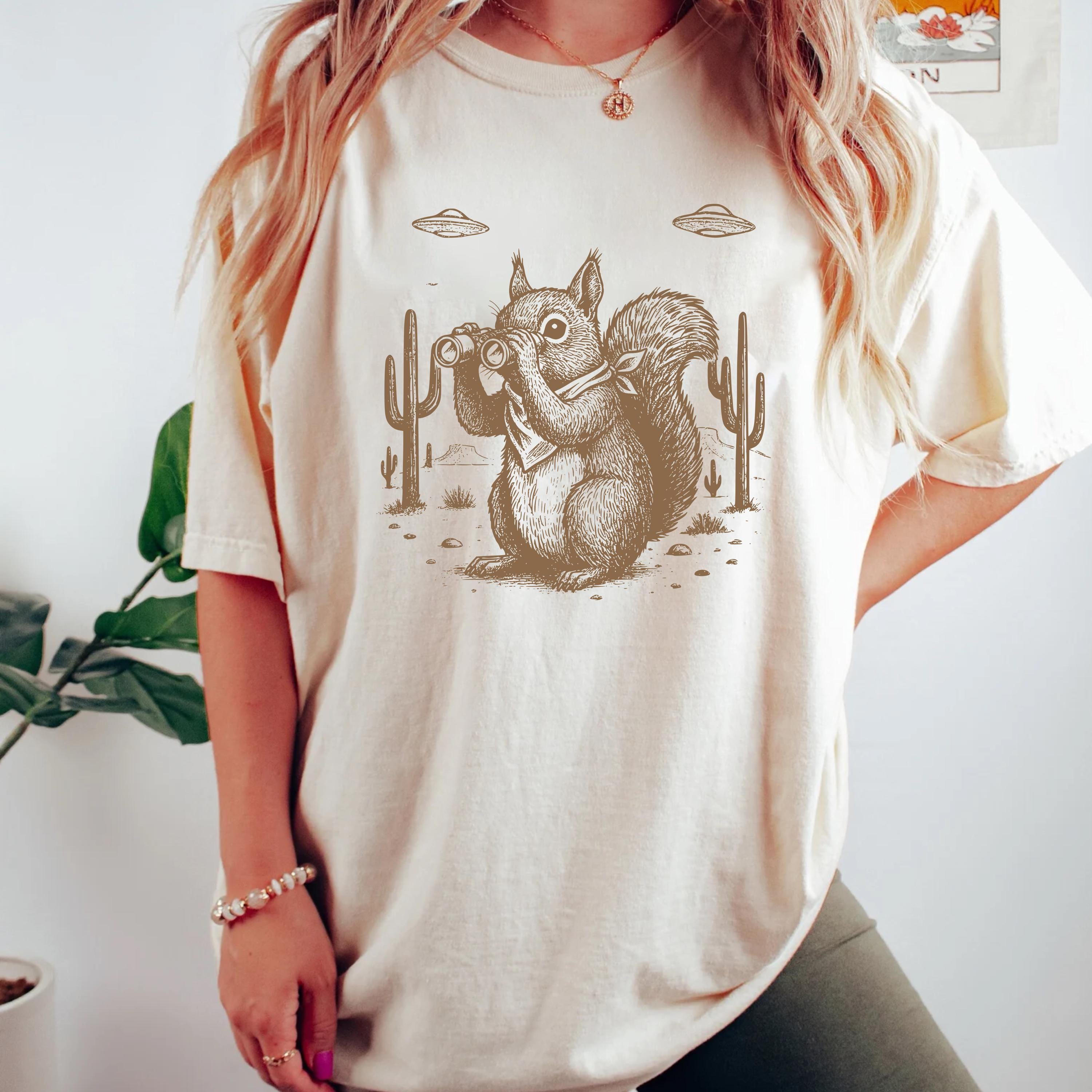 Space Cowboy Squirrel Tee | Comfort Colors 1717 UFO Art