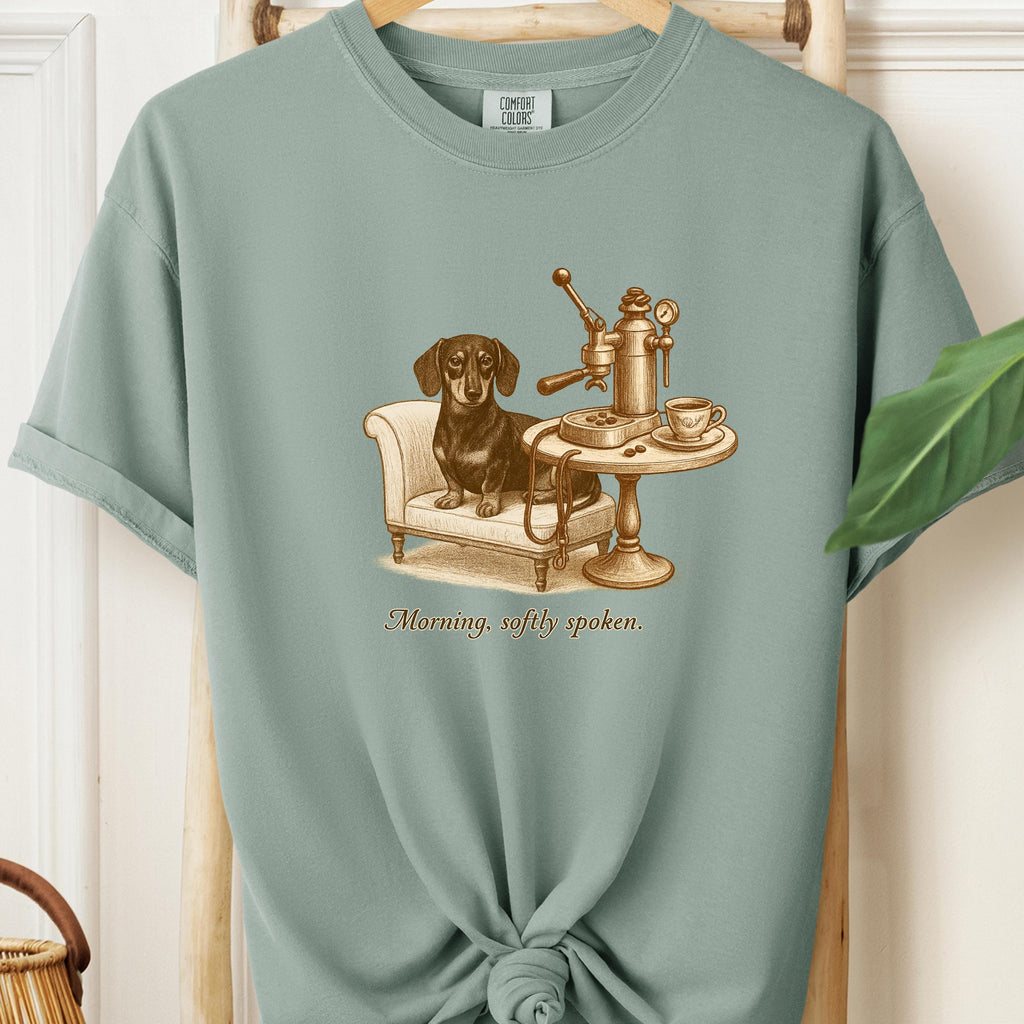 Dachshund Shirt, Morning,  Dog & Espresso
