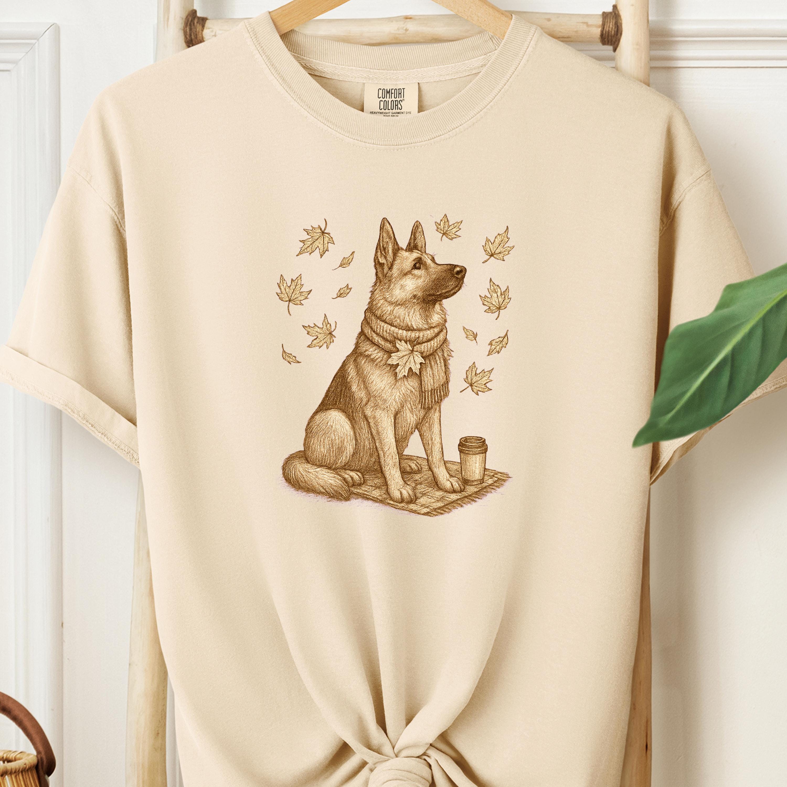 German Shepherd Autumn Coffee Shirt, fall style gift