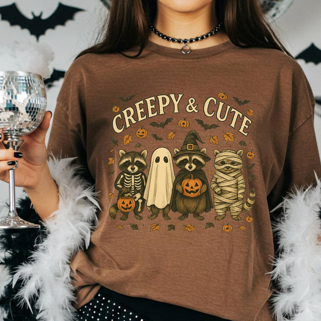 Retro Halloween Raccoon Shirt - Vintage Vibes Tee