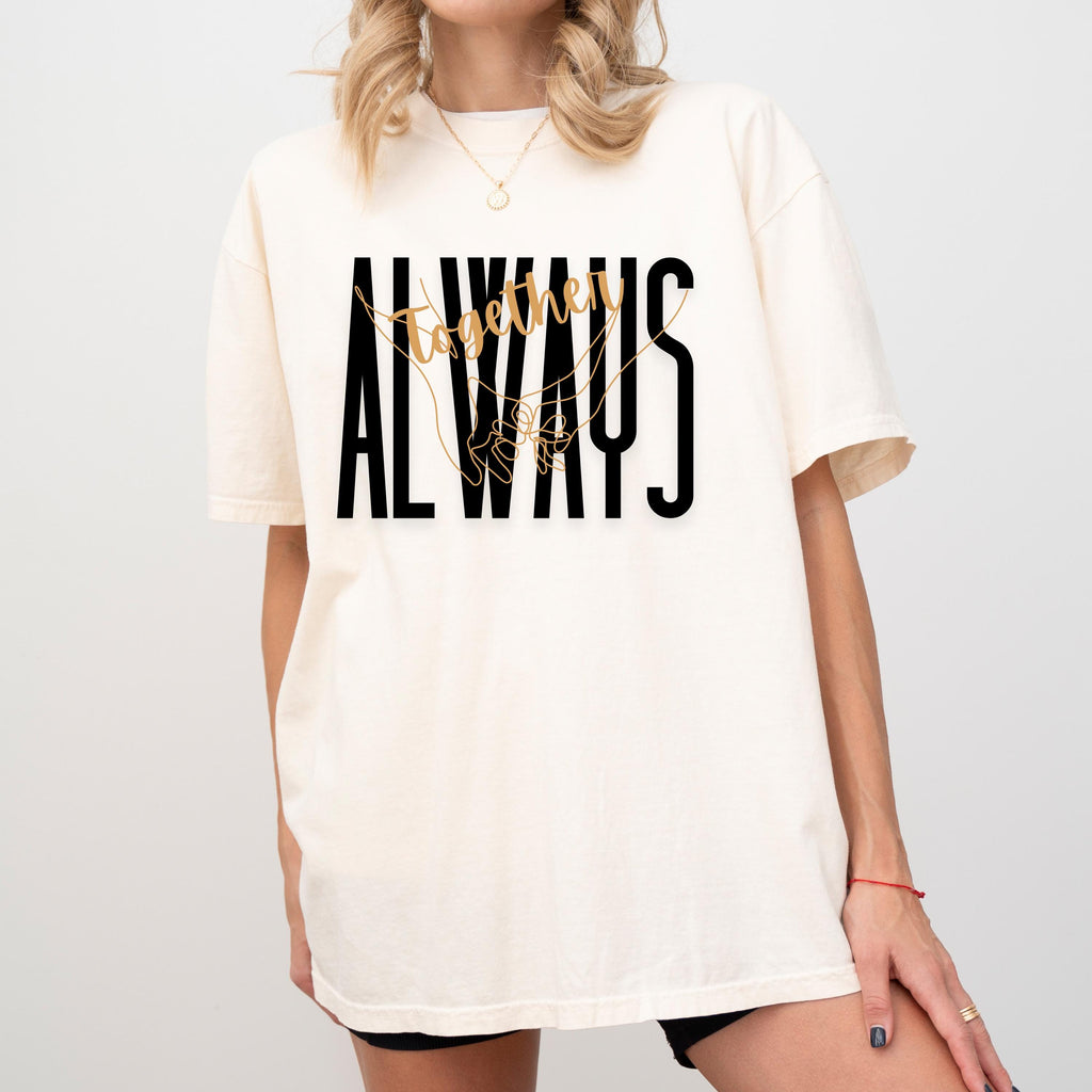 Together Pinky Promise Line Art Couples T-Shirt Vintage Gift