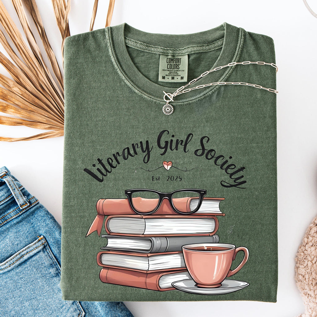 Literary Girl Society Tee, Book Lover Comfort Colors Shirt