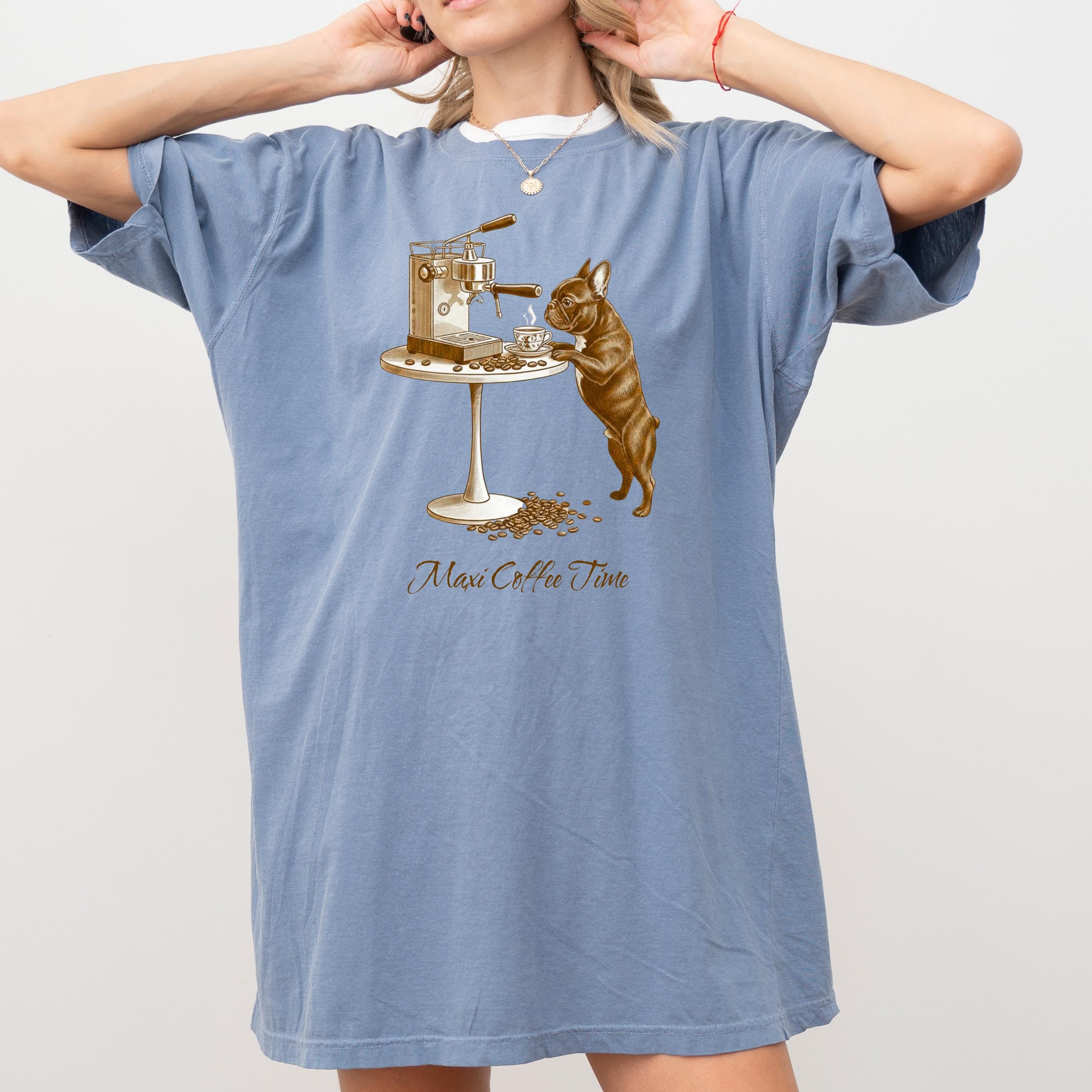 French Bulldog Coffee Barista Tee - Retro Espresso Dog Lover Shirt