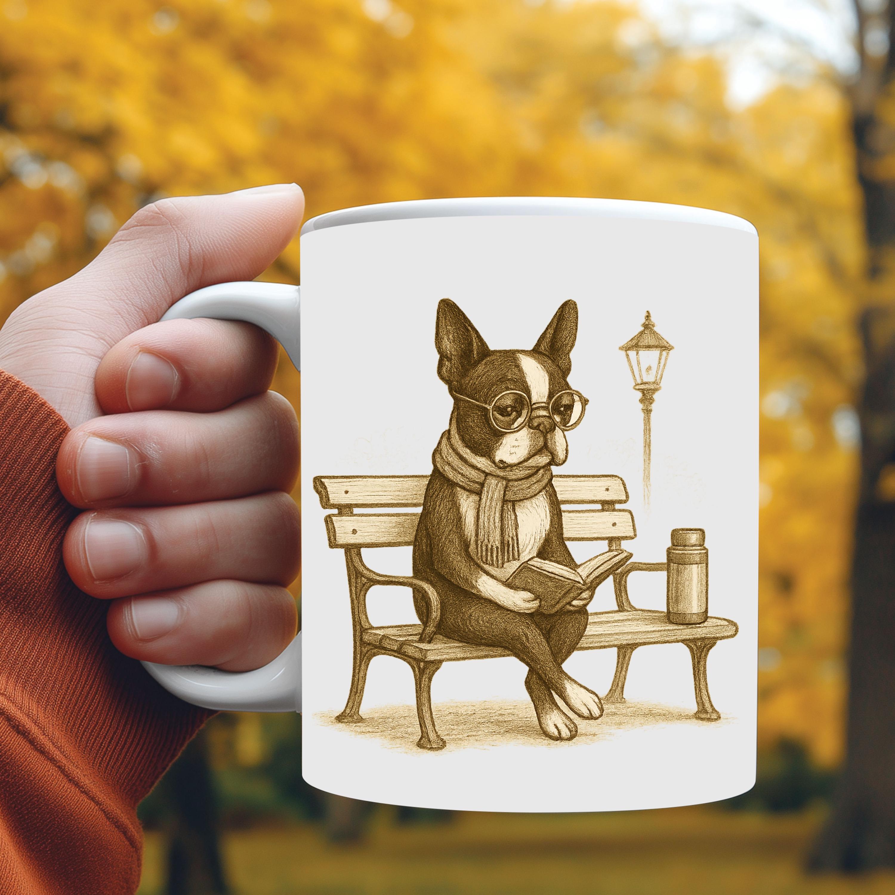 Boston Terrier Reading Mug