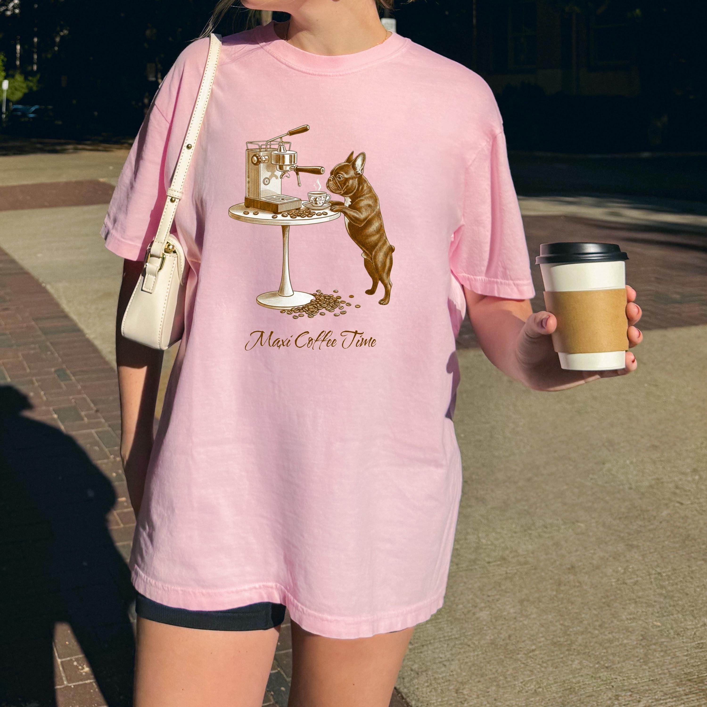 French Bulldog Coffee Barista Tee - Retro Espresso Dog Lover Shirt