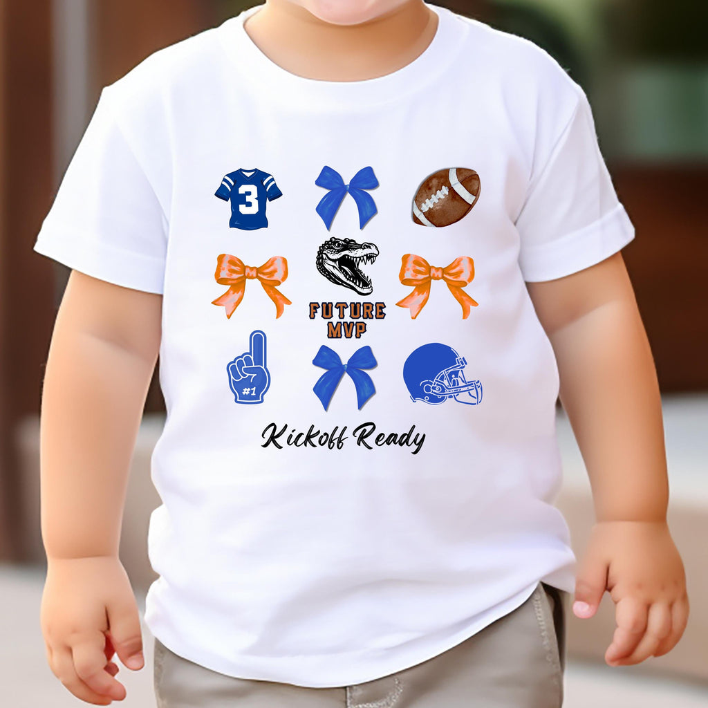 Kids Future MVP Game Day Shirt | Football & Bows | Youth Unisex | Bella+Canvas 3001Y