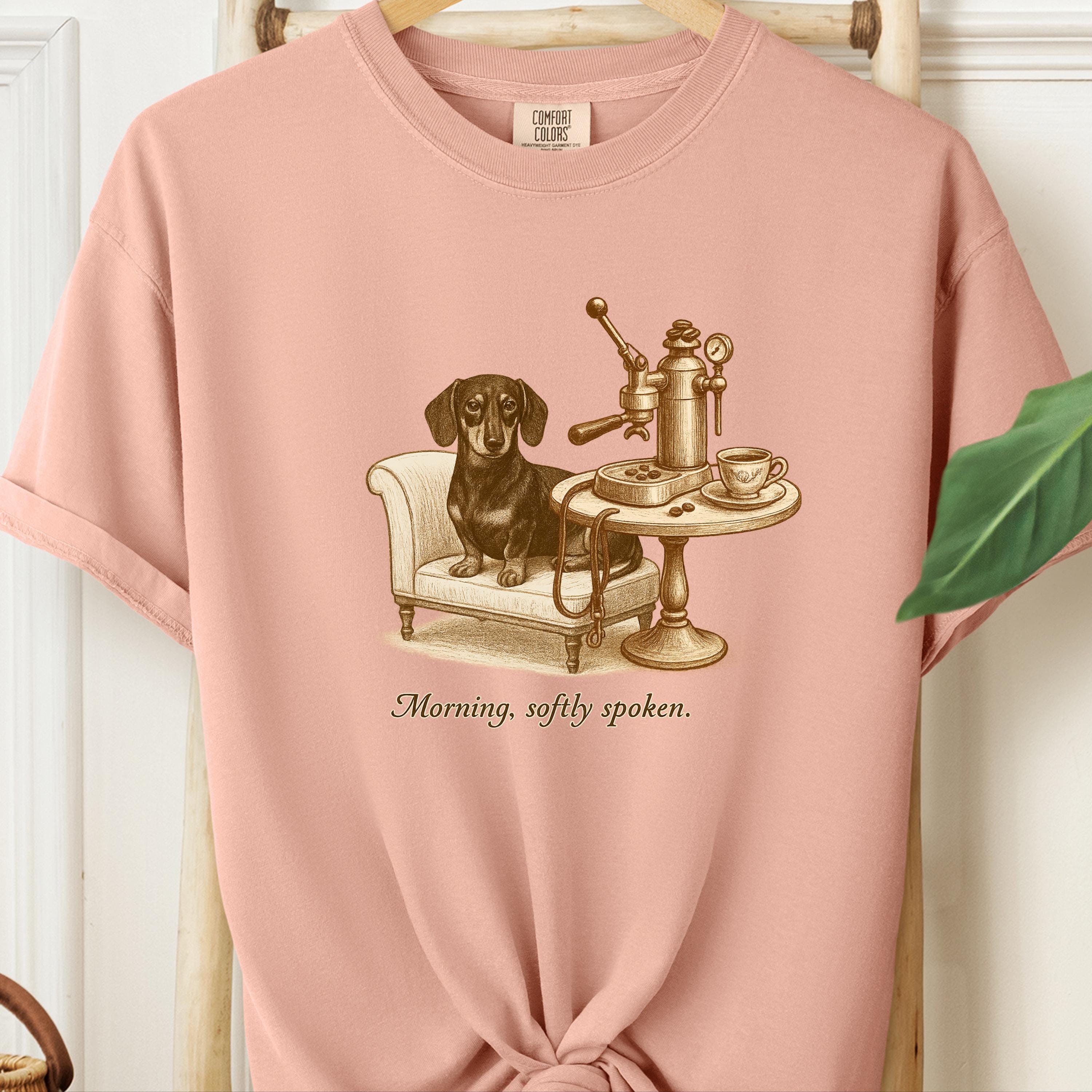 Dachshund Shirt, Morning,  Dog & Espresso