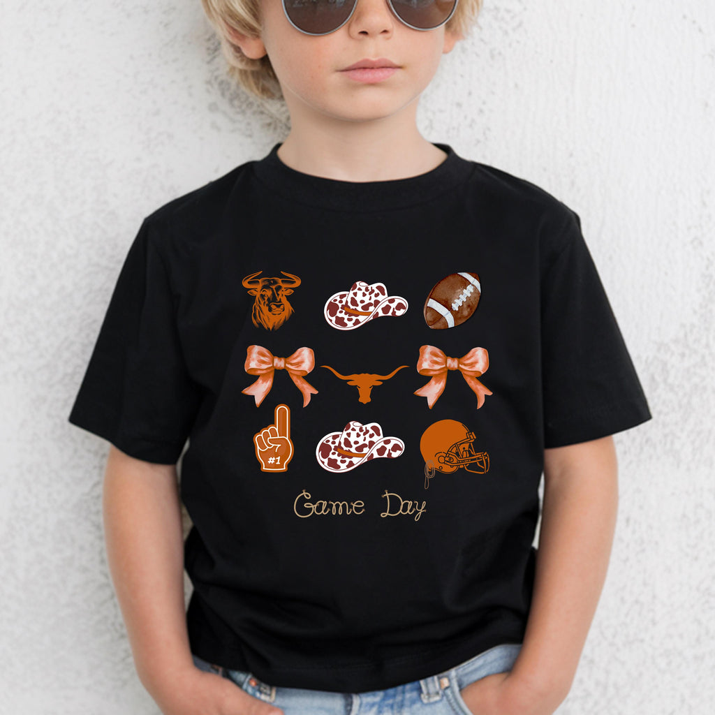 Kids Game Day Shirt, Western Football Tee, Texas Youth Gameday Vibe