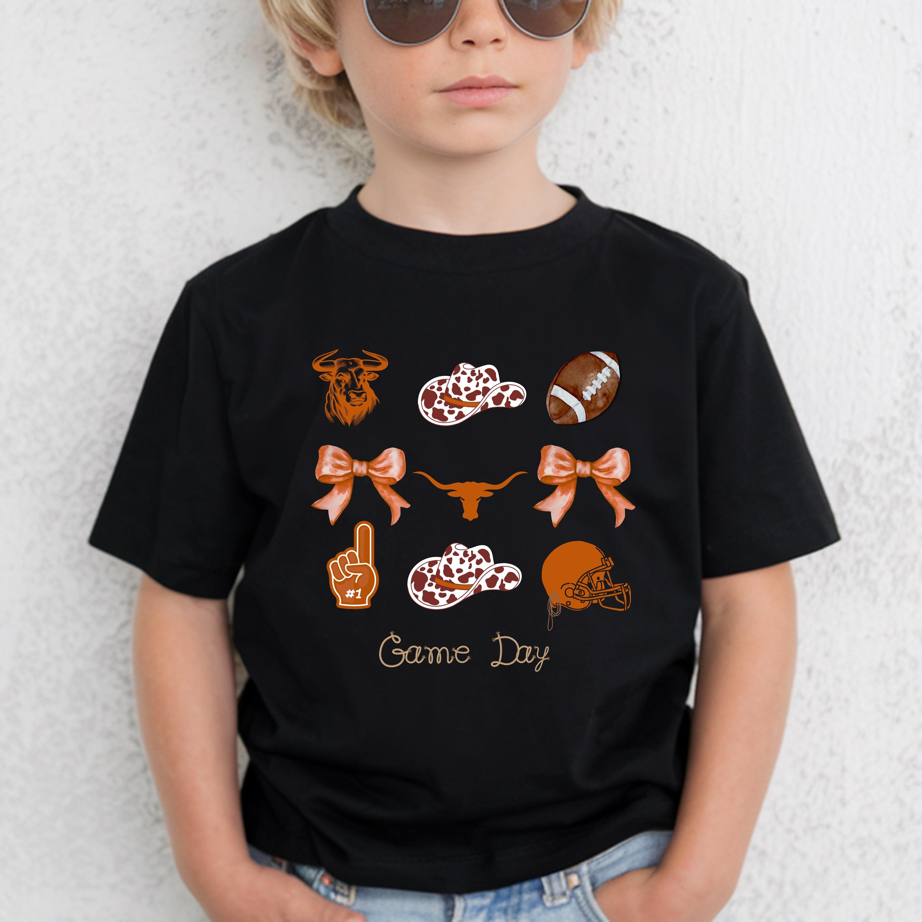 Kids Game Day Shirt, Western Football Tee, Texas Youth Gameday Vibe