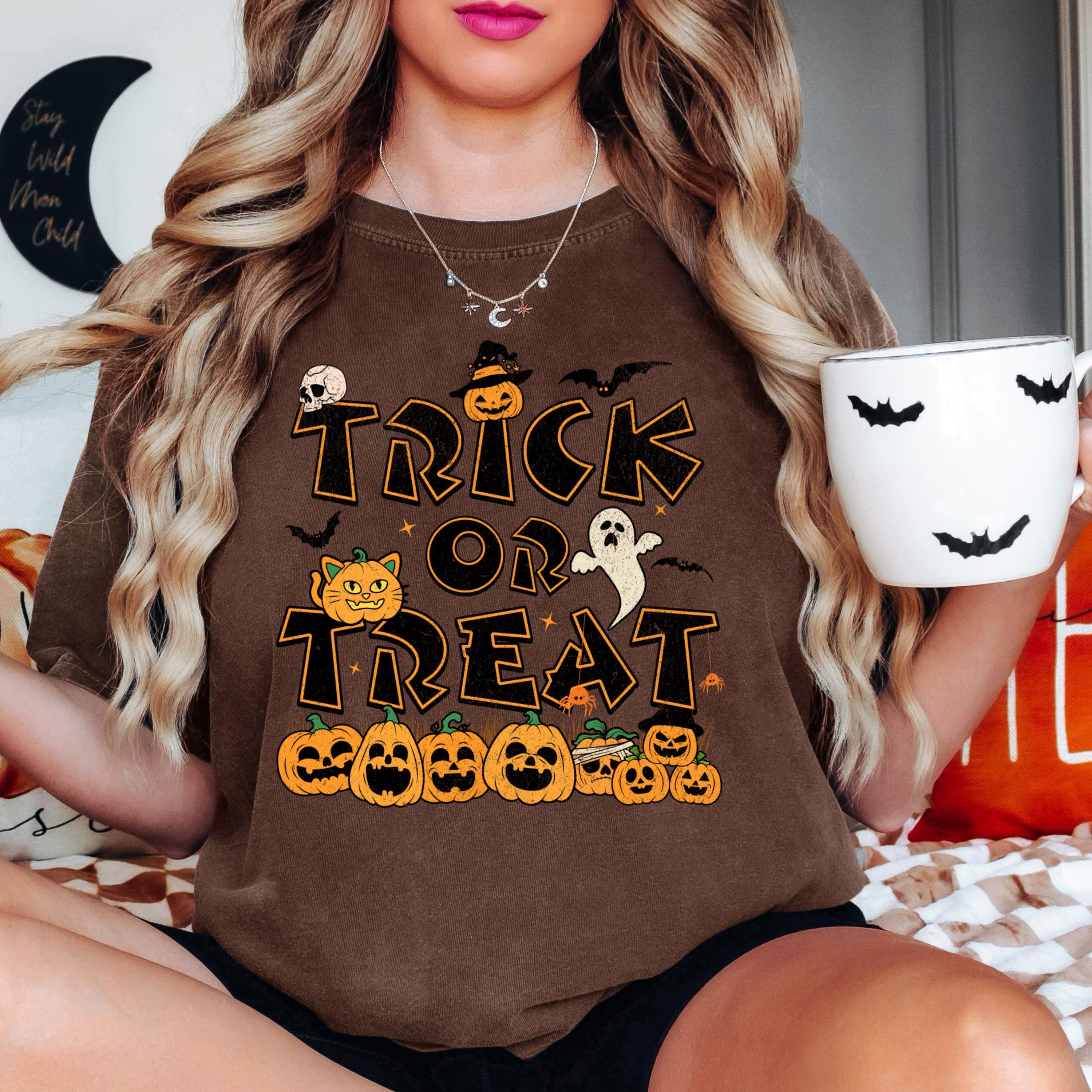 Spooky Ghosts & Pumpkins Halloween T-Shirt: Unisex Fall Tee.