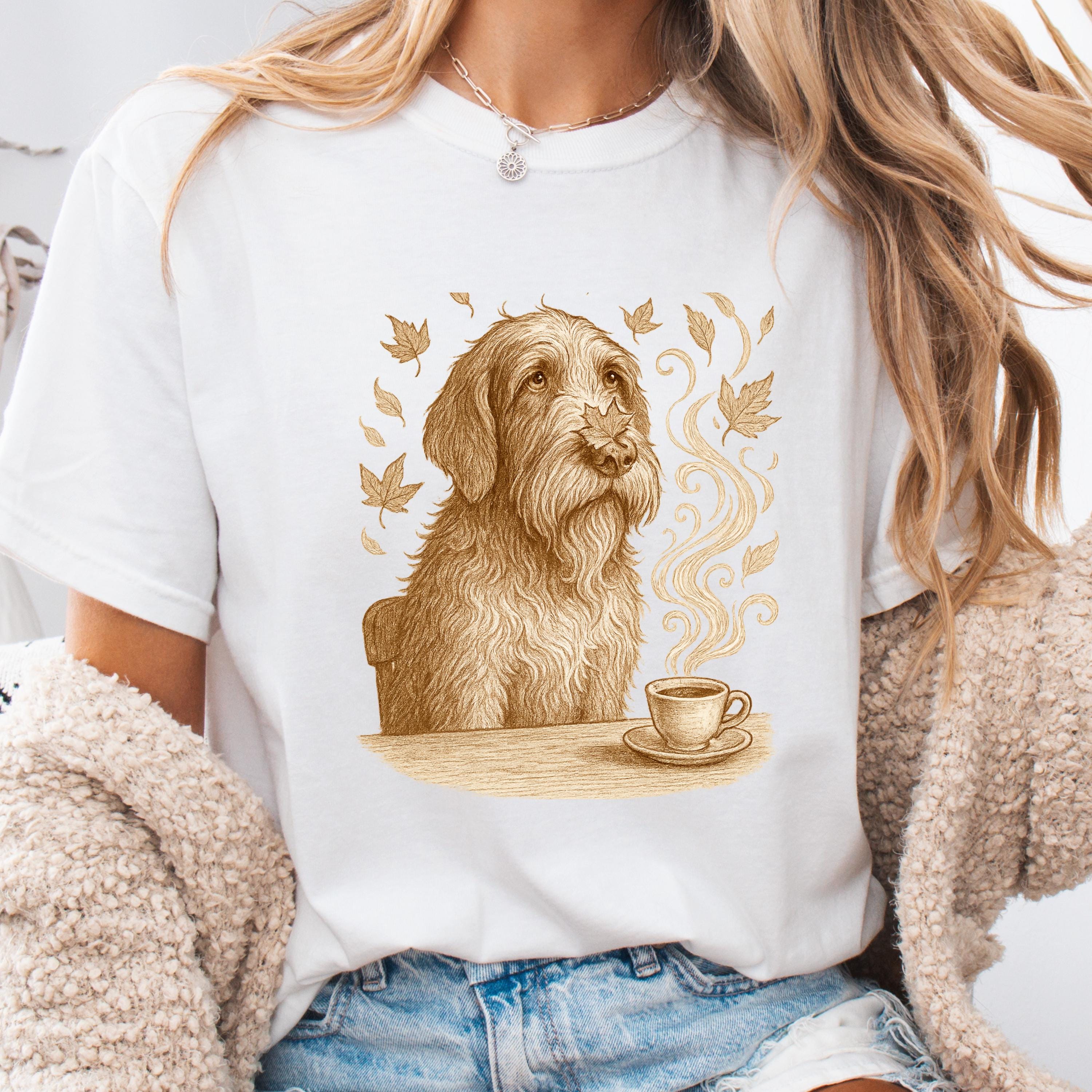Bearded Collie Coffee Lover Tee - Cozy Fall