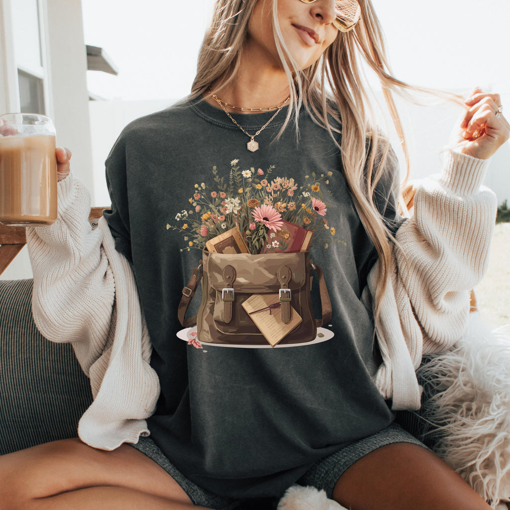 Book Lover Floral Tee | Teacher Wildflower Shirt