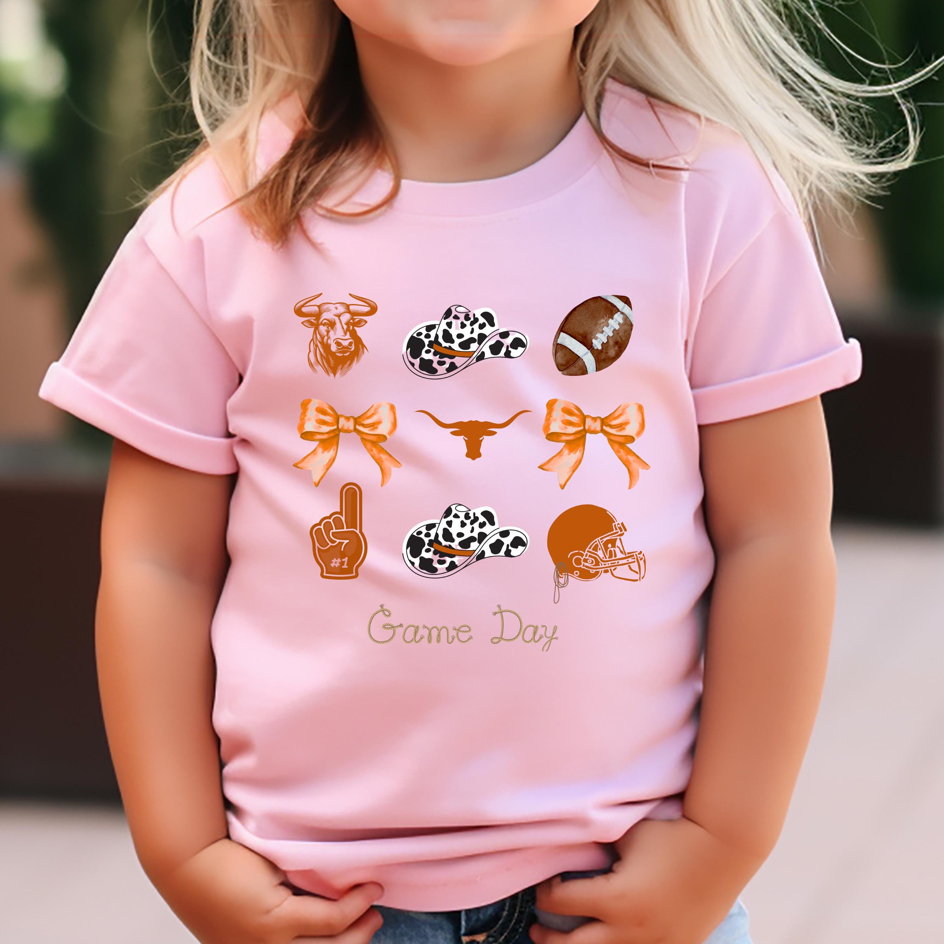 Toddler Football Shirt, Western Cow Print Cowboy Hat Game, fall football