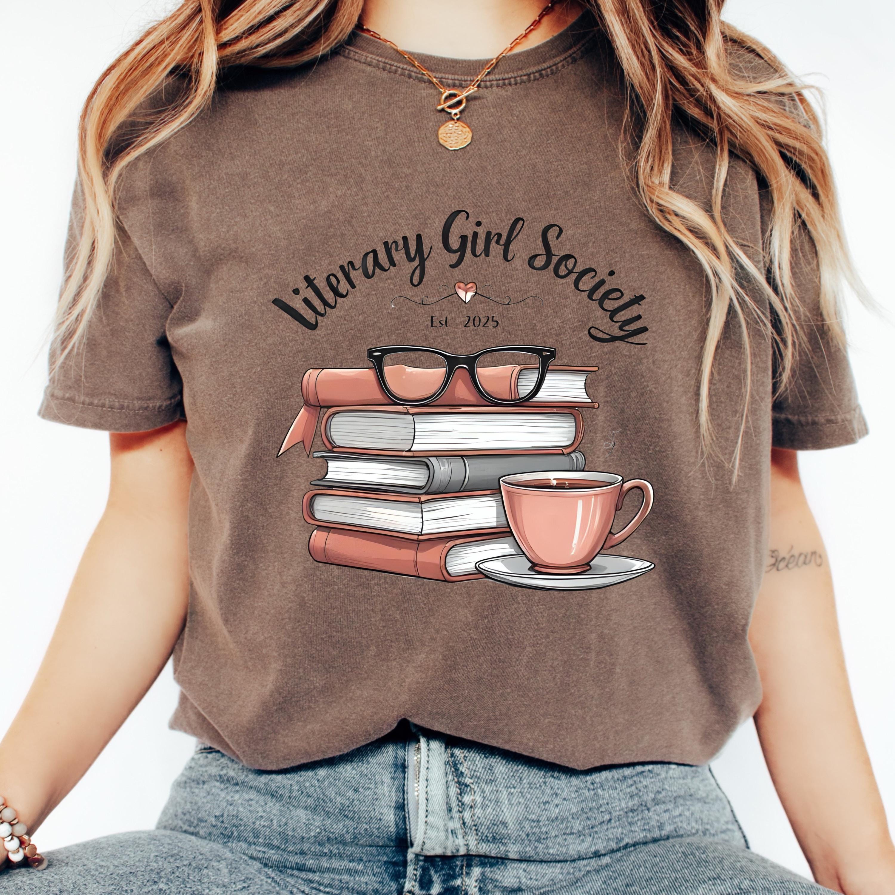 Literary Girl Society Tee, Book Lover Comfort Colors Shirt