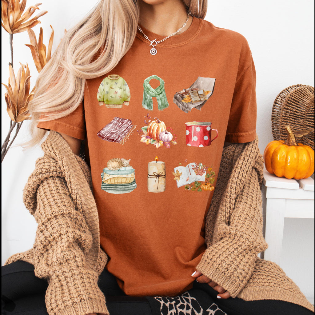 Cozy Fall Vibes Comfort Colors Tee, Autumn Graphic Shirt