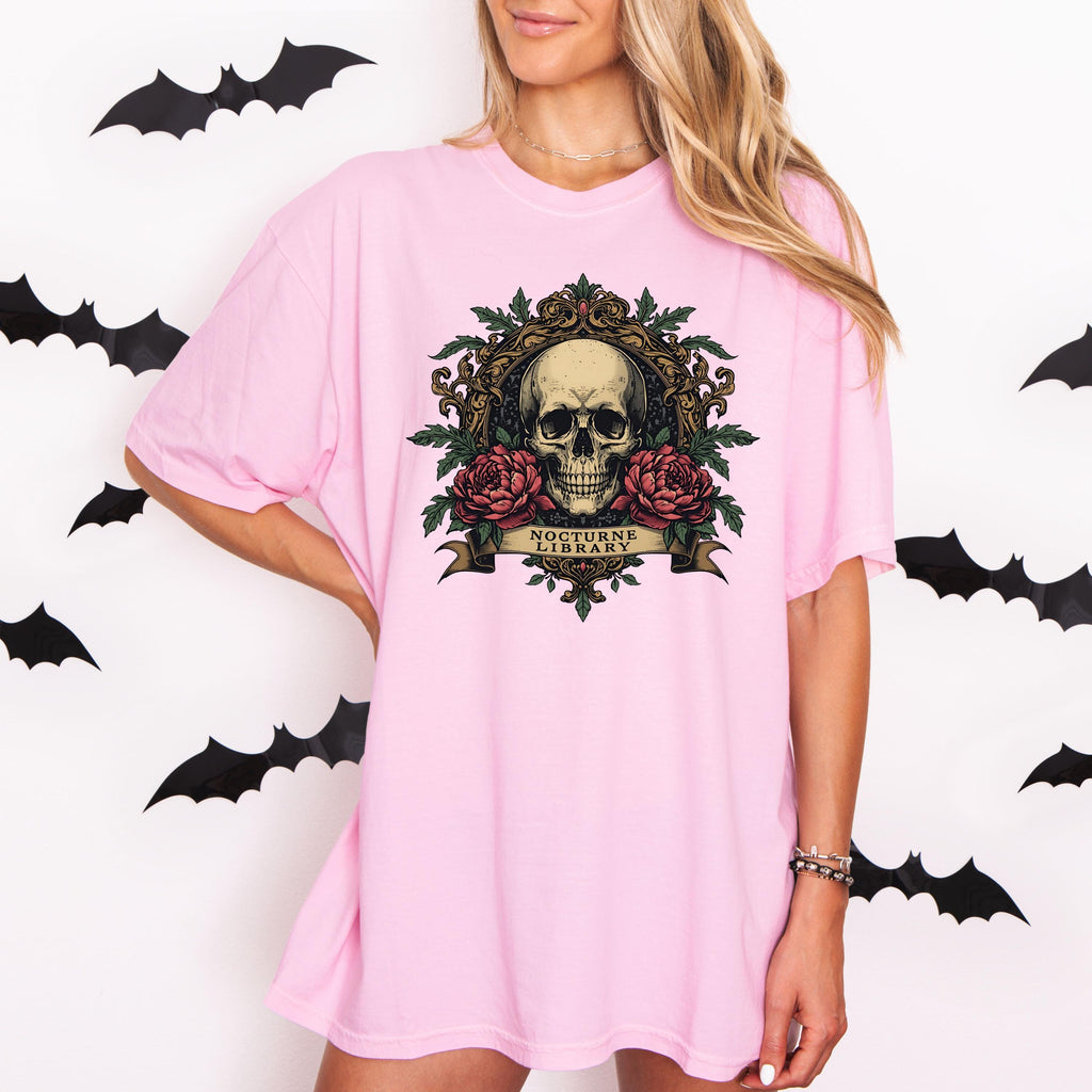 Goth Clothes Skull Shirt – Vintage Skull Rose Tee