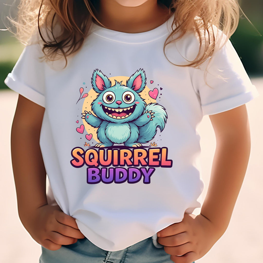 Squirrel Buddy Kids T-Shirt: Pastel Kawaii Style