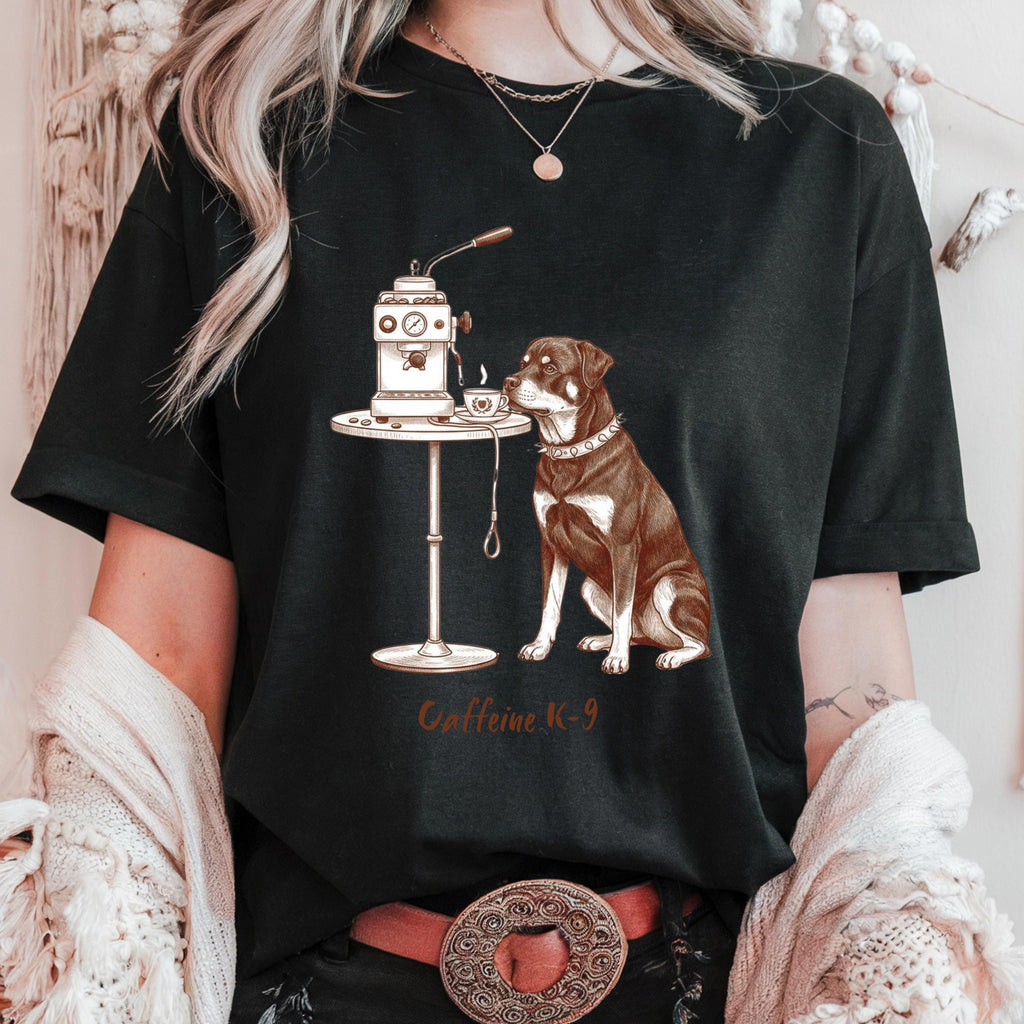 Rottweiler Coffee Dog Shirt | Retro Funny Tee