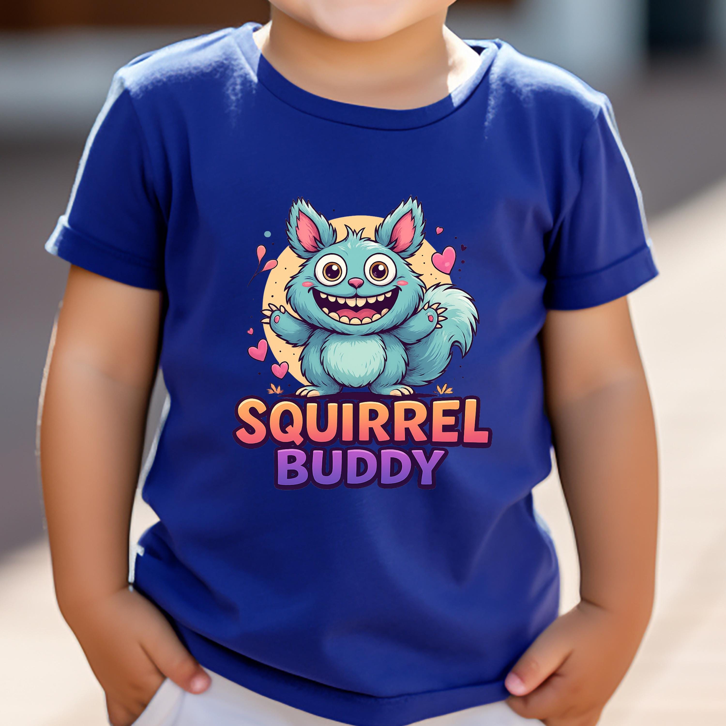 Squirrel Buddy Kids T-Shirt: Pastel Kawaii Style