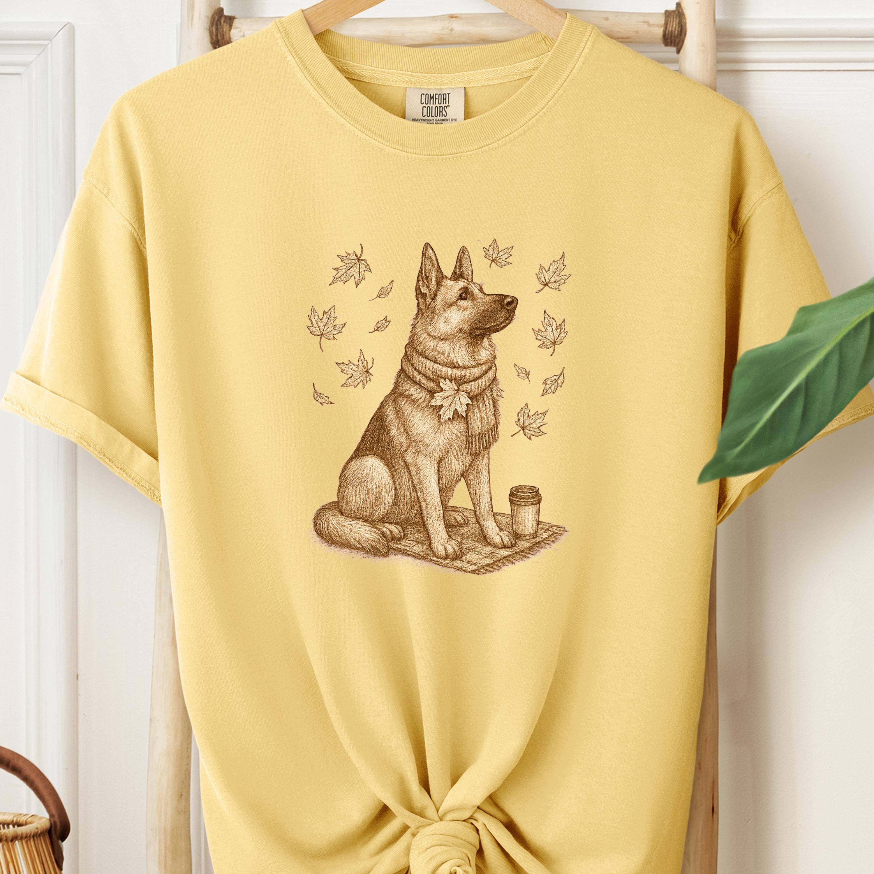 German Shepherd Autumn Coffee Shirt, fall style gift