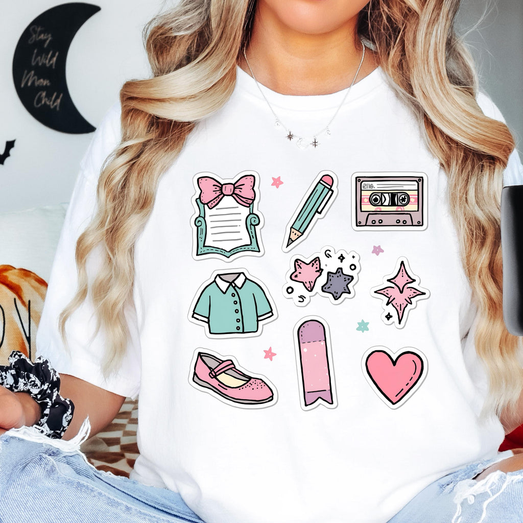 Pastel Kawaii Teacher Shirt - Back to School Pencil Tee