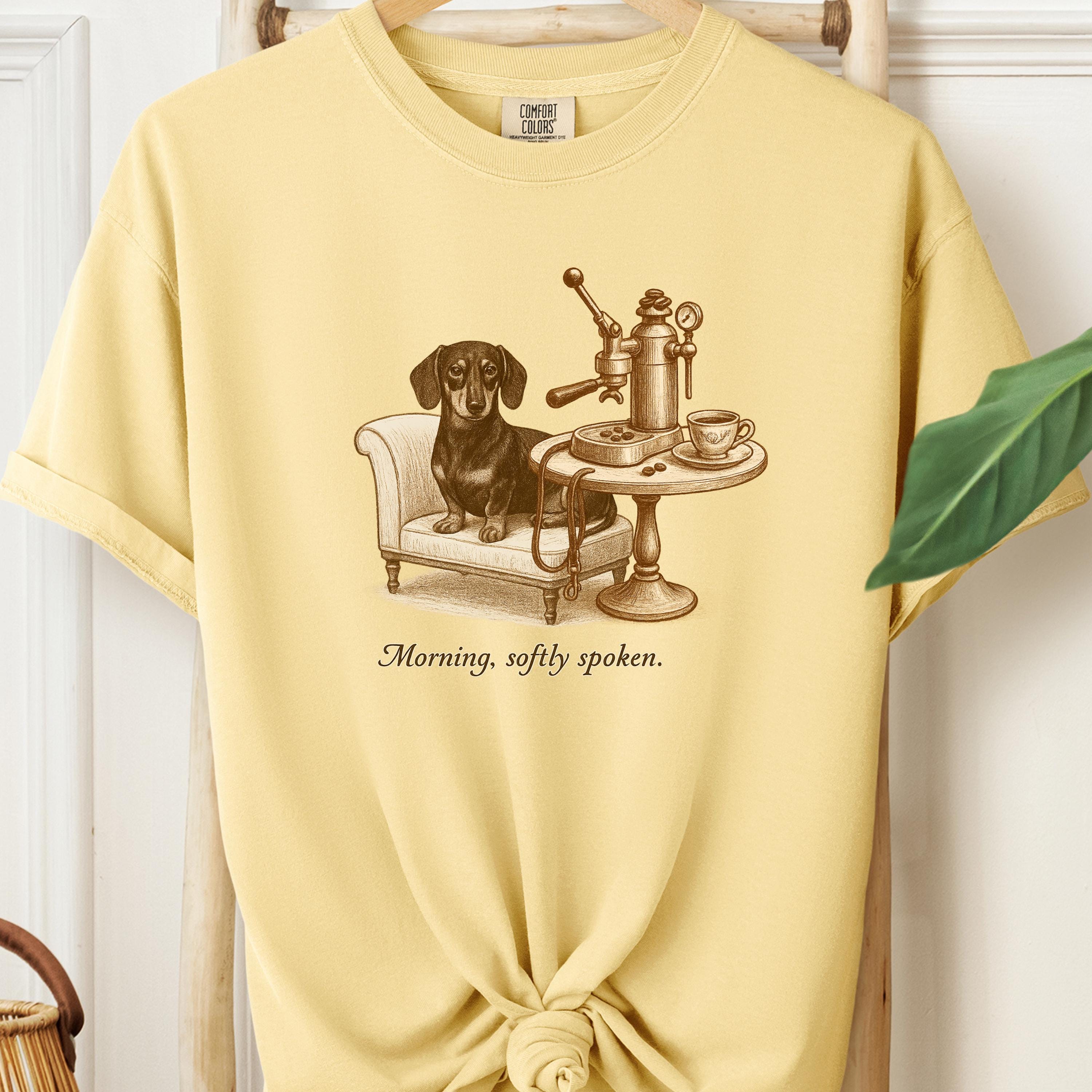 Dachshund Shirt, Morning,  Dog & Espresso