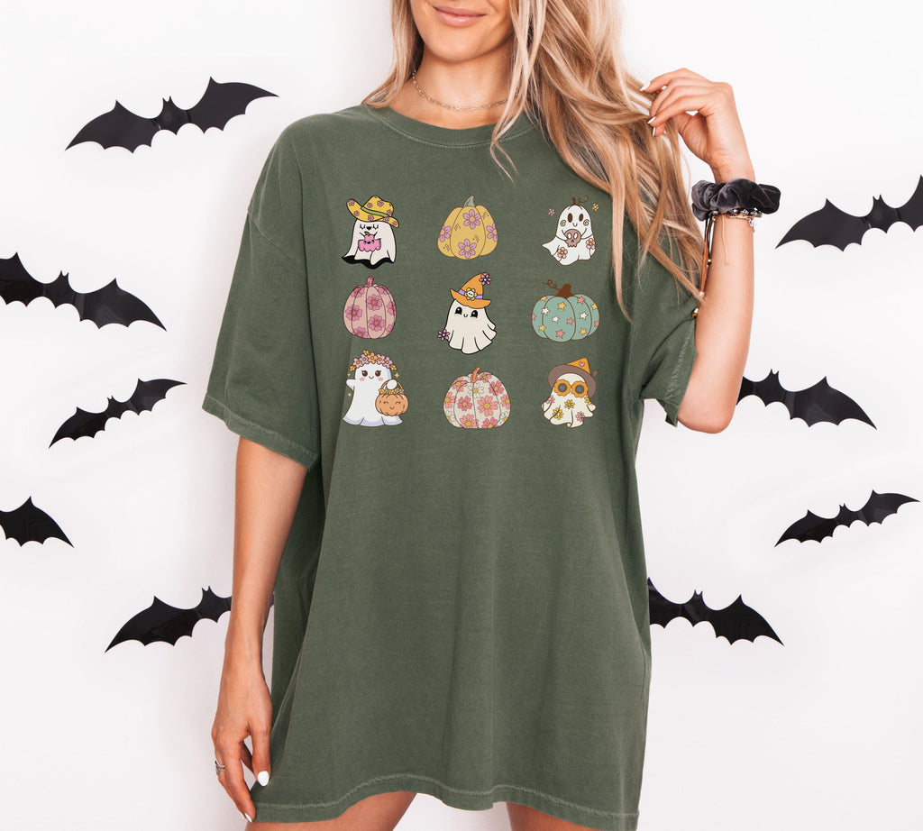 Pastel Ghost Pumpkin Tee - Spooky Vibes