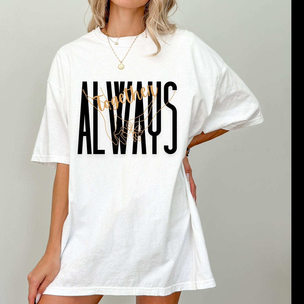 Together Pinky Promise Line Art Couples T-Shirt Vintage Gift