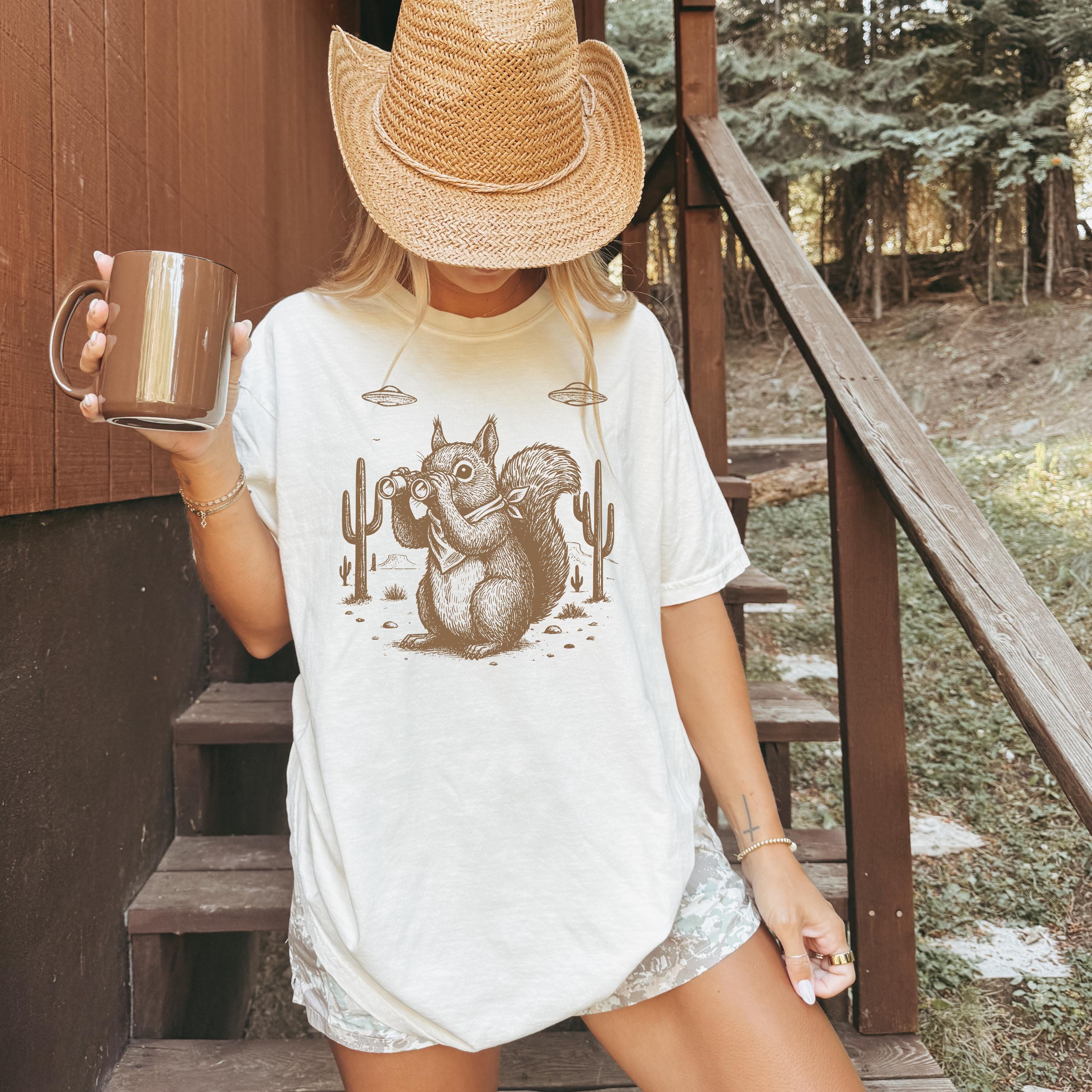 Space Cowboy Squirrel Tee | Comfort Colors 1717 UFO Art