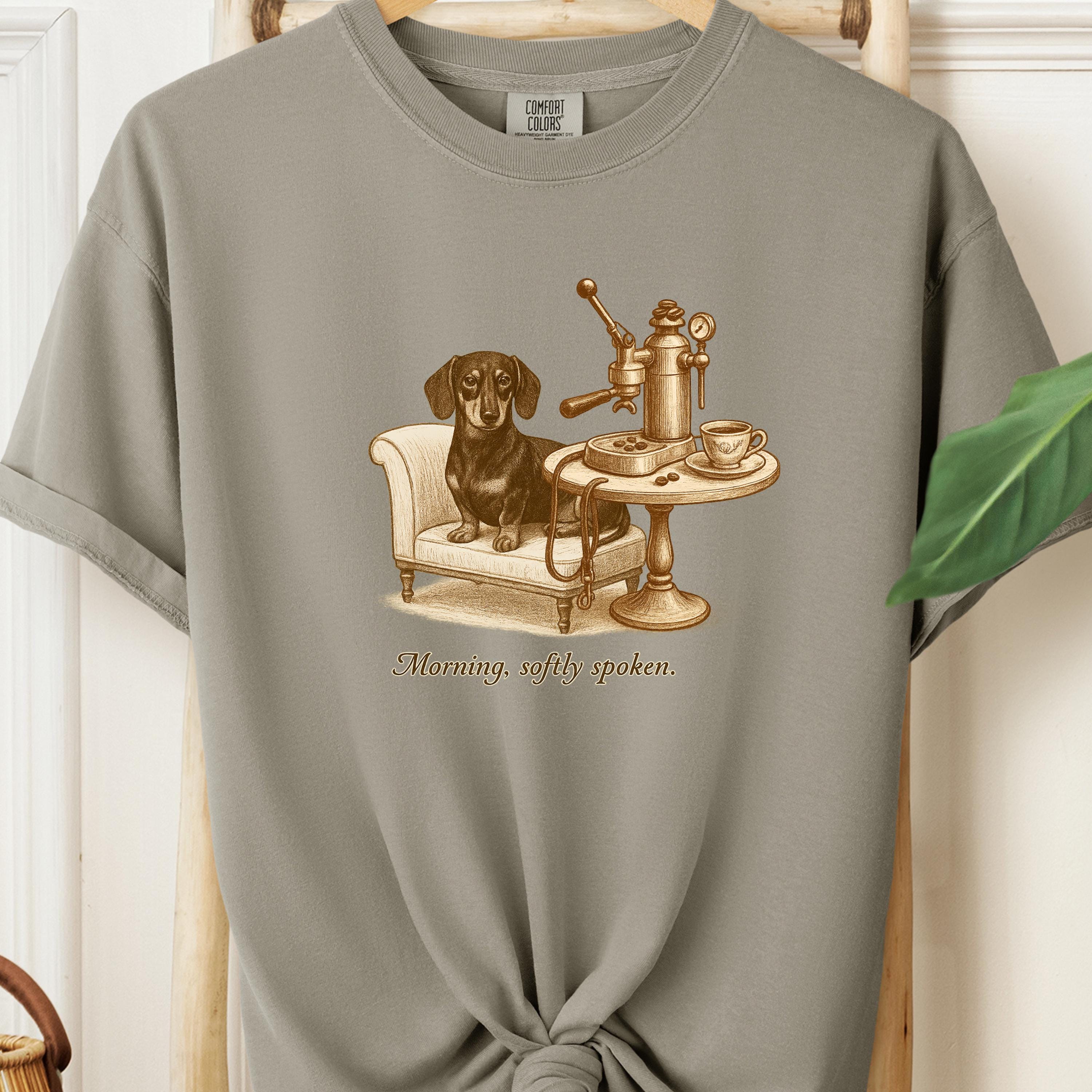 Dachshund Shirt, Morning,  Dog & Espresso