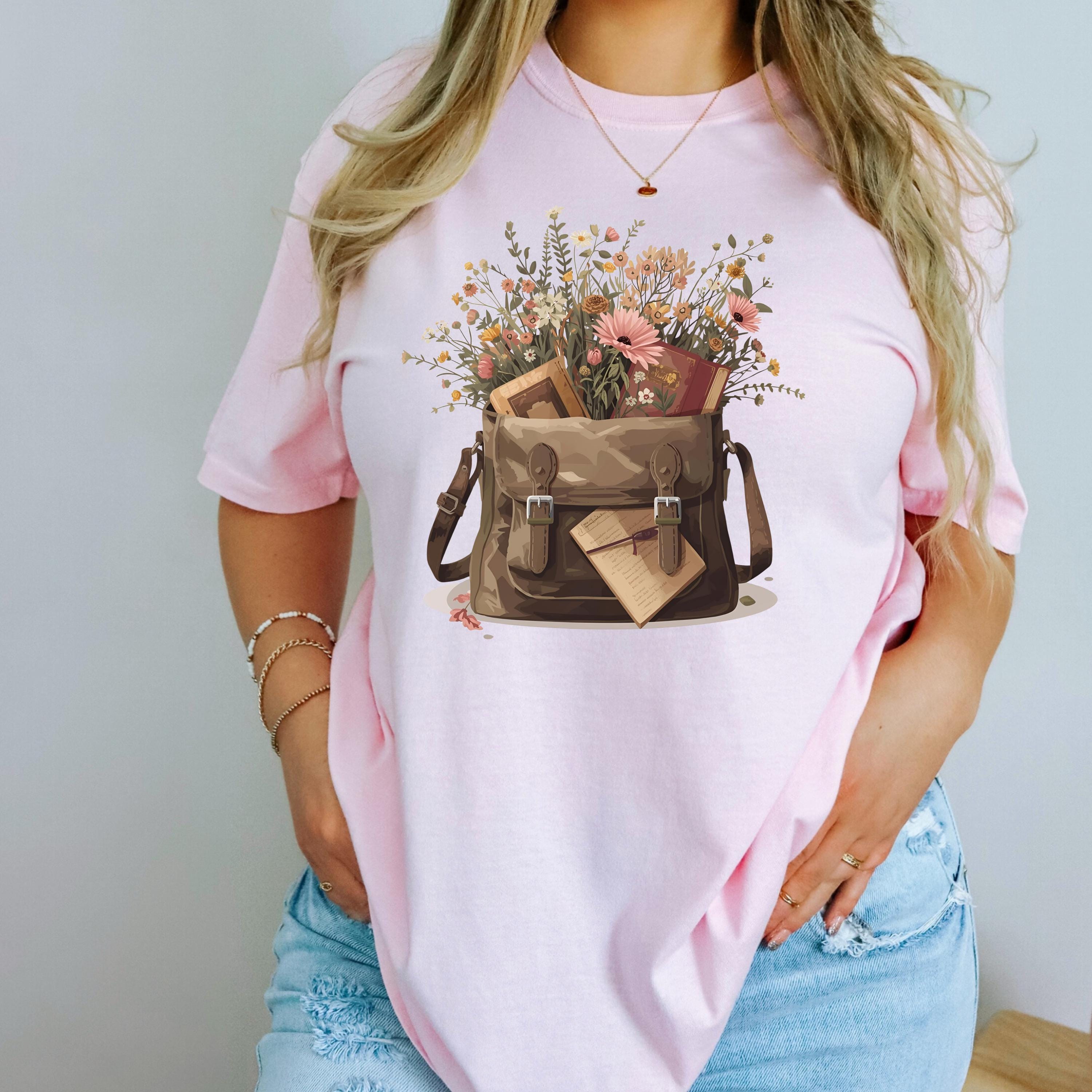 Book Lover Floral Tee | Teacher Wildflower Shirt