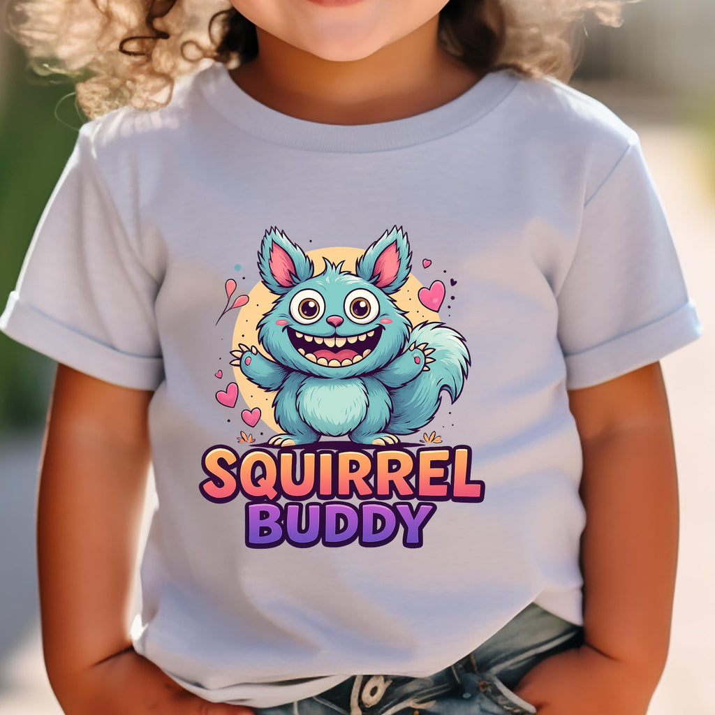 Squirrel Buddy Kids T-Shirt: Pastel Kawaii Style