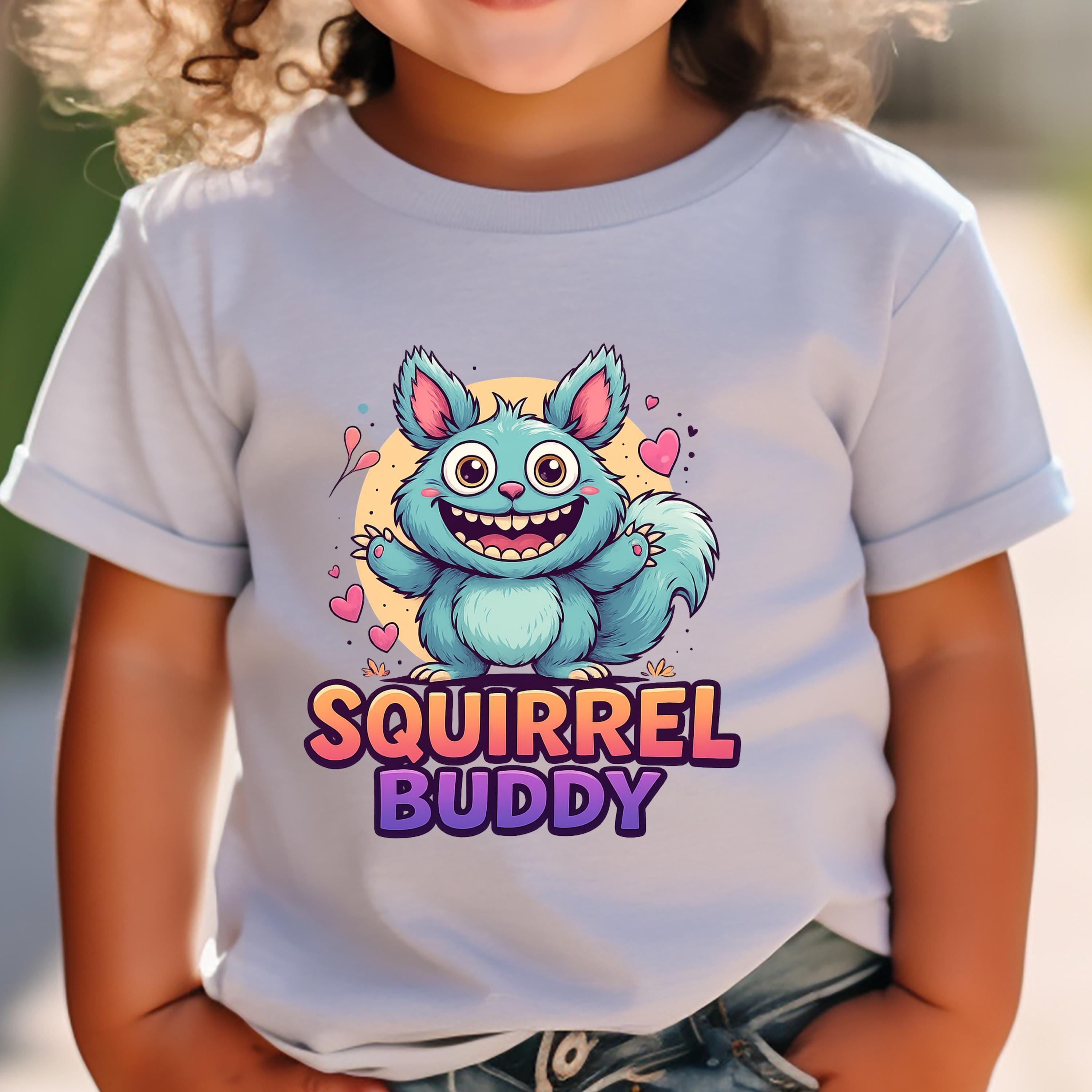 Squirrel Buddy Kids T-Shirt: Pastel Kawaii Style