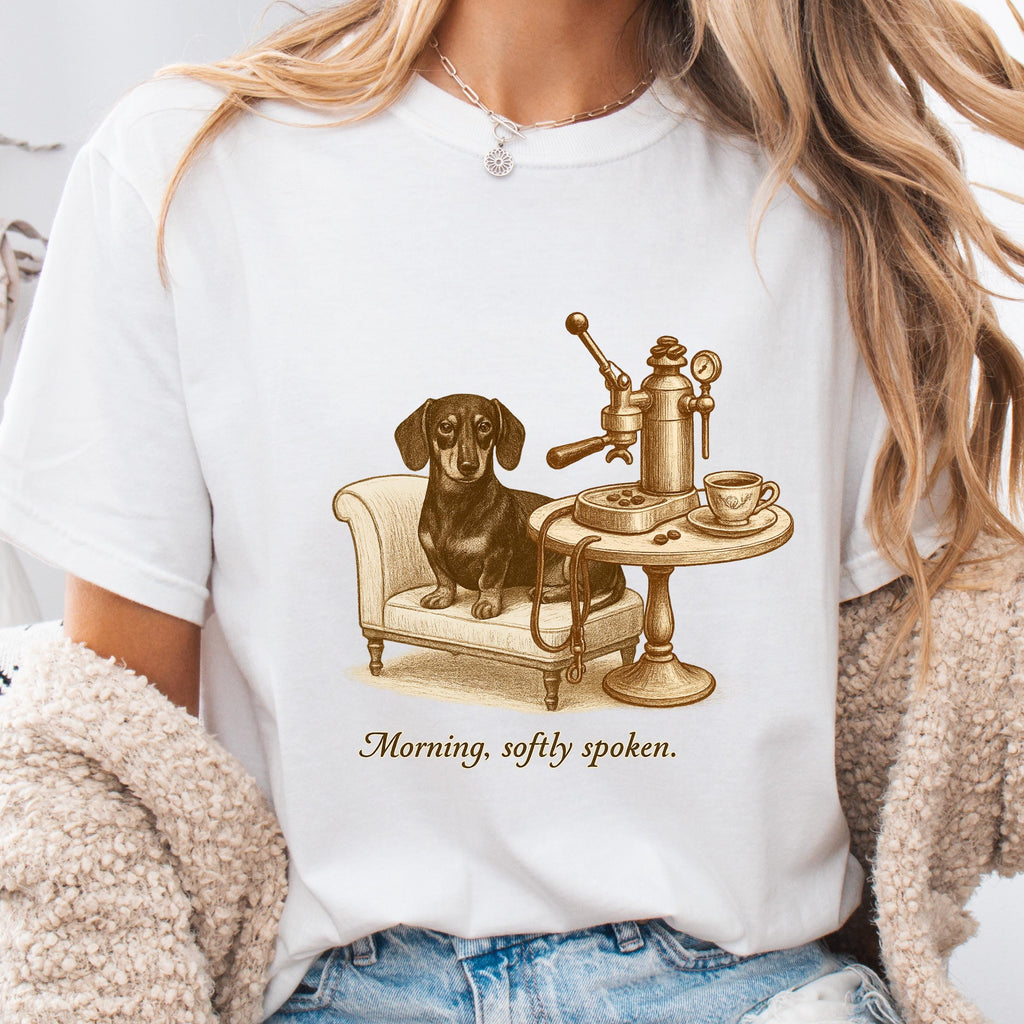Dachshund Shirt, Morning,  Dog & Espresso