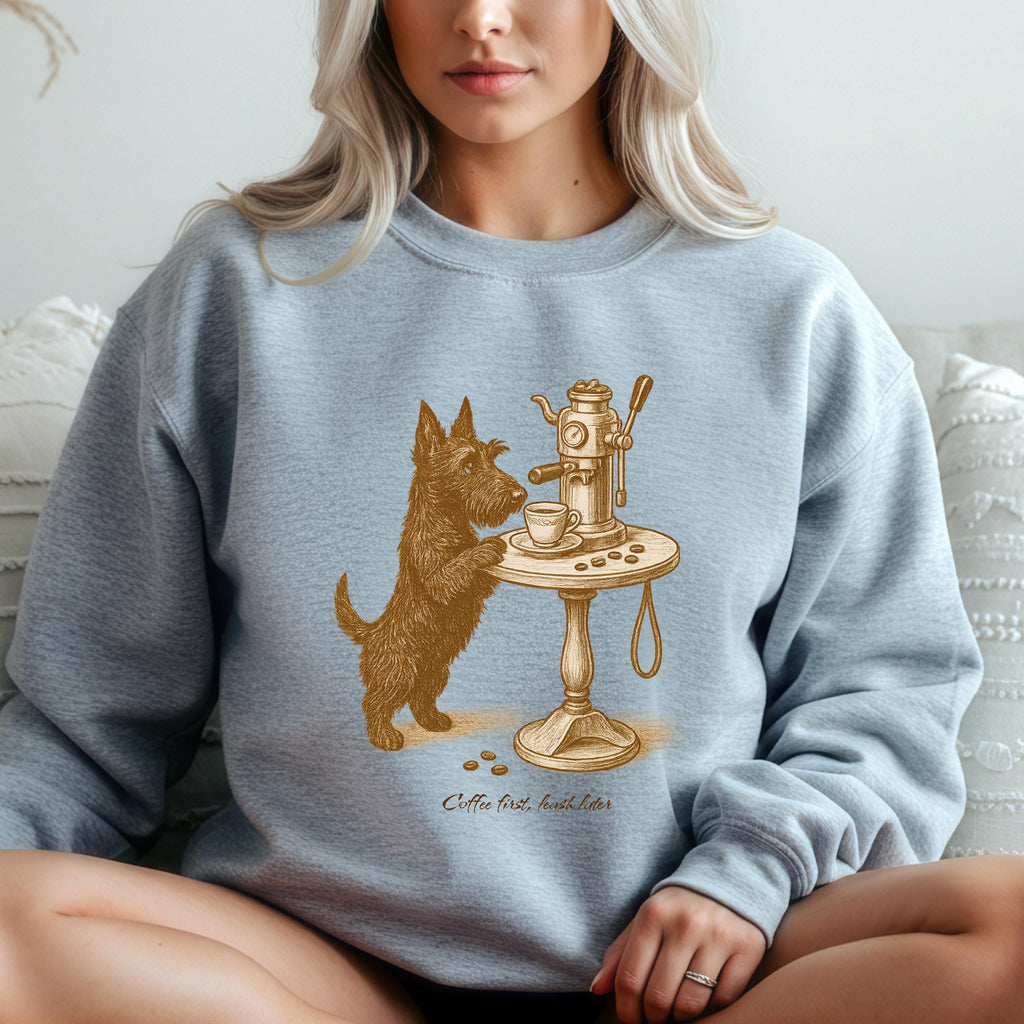 Scottie Dog Sweatshirt - Fall Coffee & Dogs Crewneck
