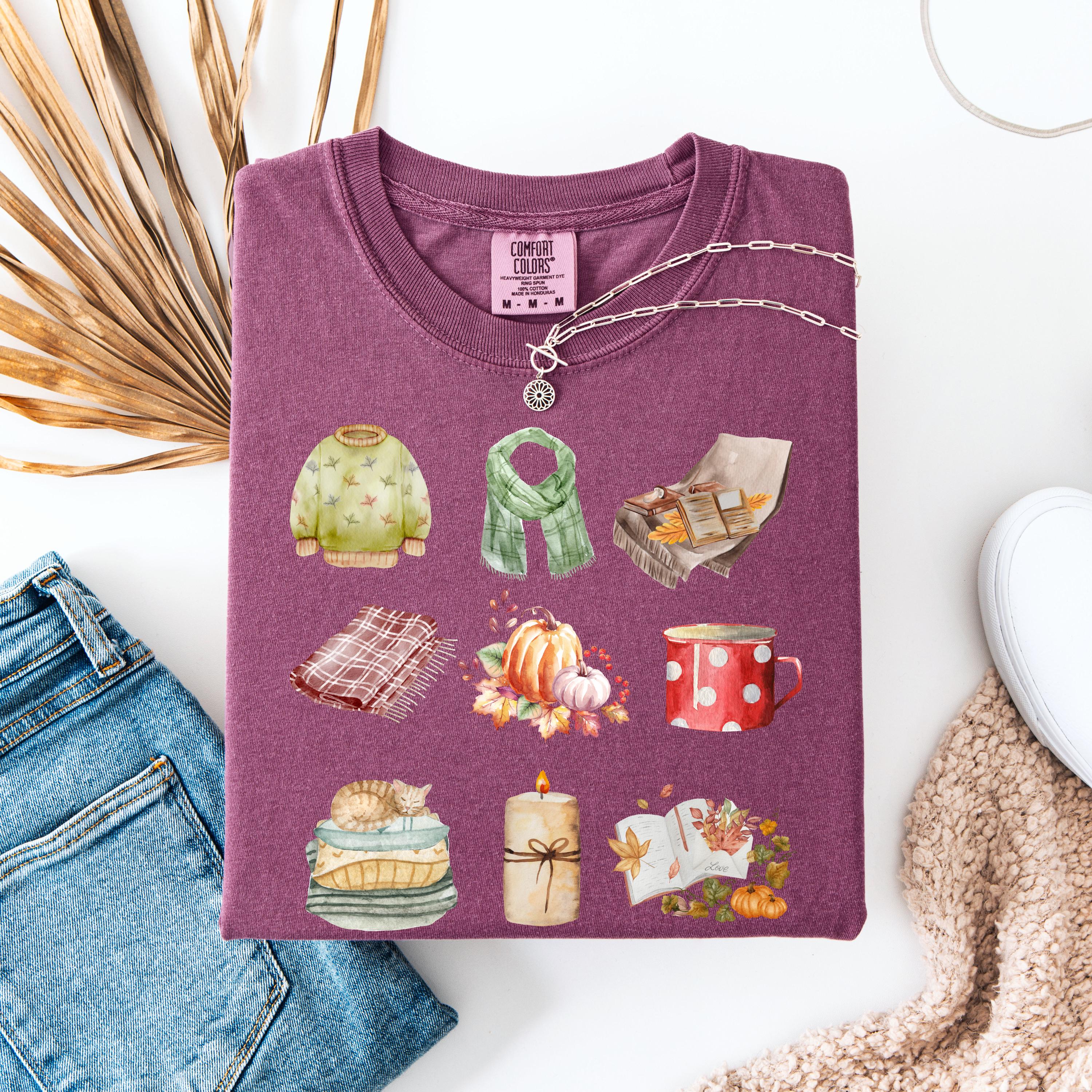 Cozy Fall Vibes Comfort Colors Tee, Autumn Graphic Shirt