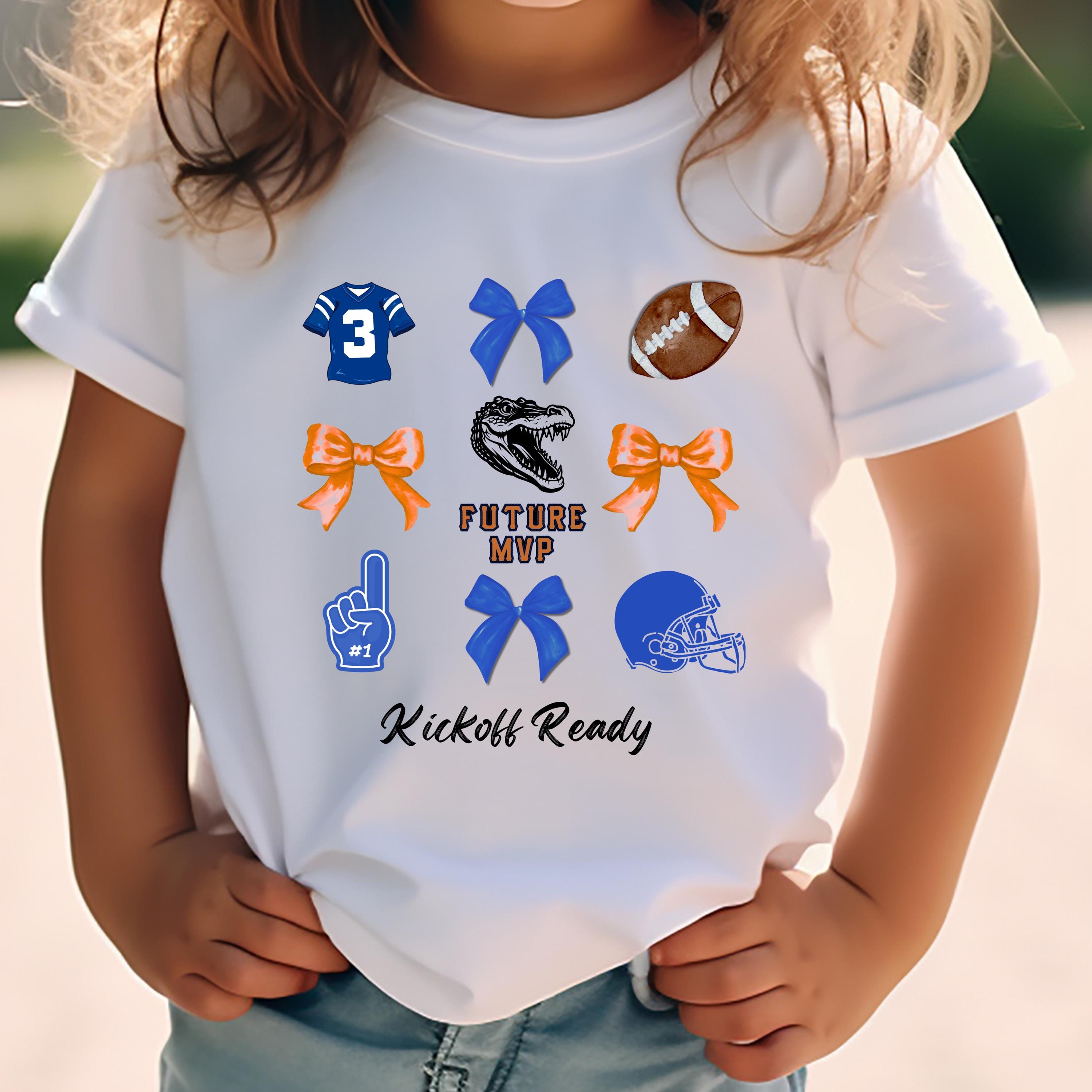 Kids Future MVP Game Day Shirt | Football & Bows | Youth Unisex | Bella+Canvas 3001Y