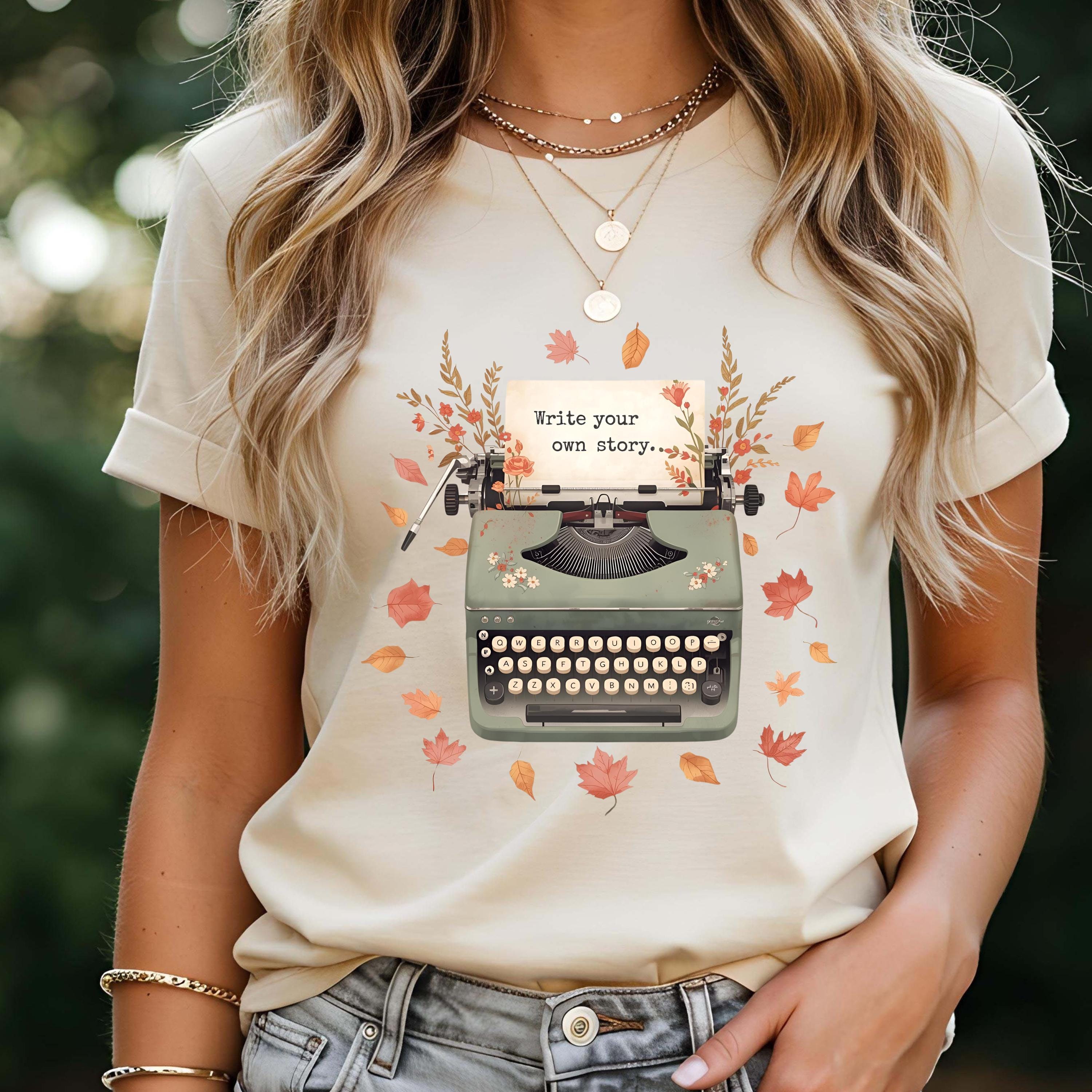 Typewriter Fall Shirt - Write Your Own Story - Vintage.