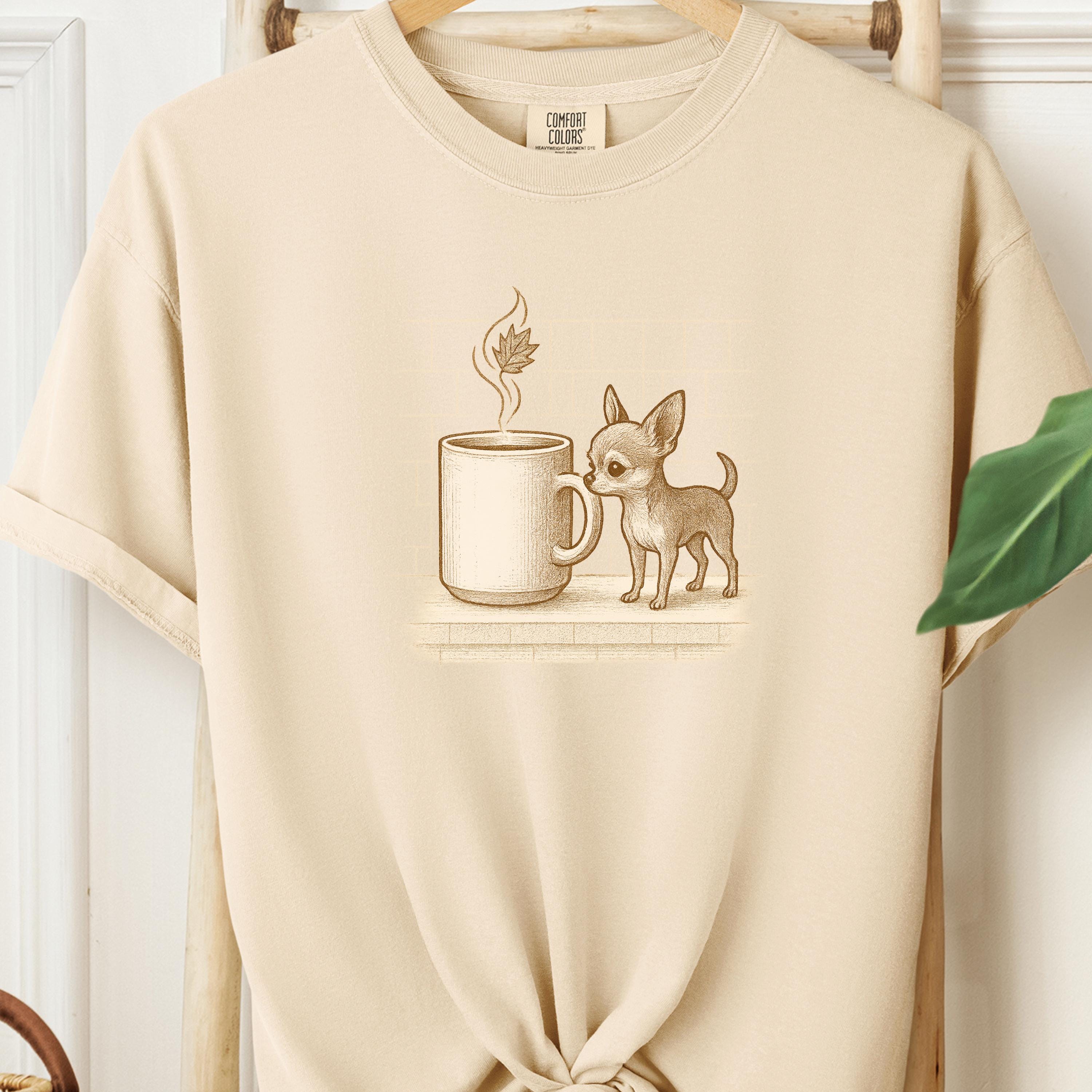 Chihuahua Shirt • Coffee Cozy Fall Tee | Dog Mom Gift