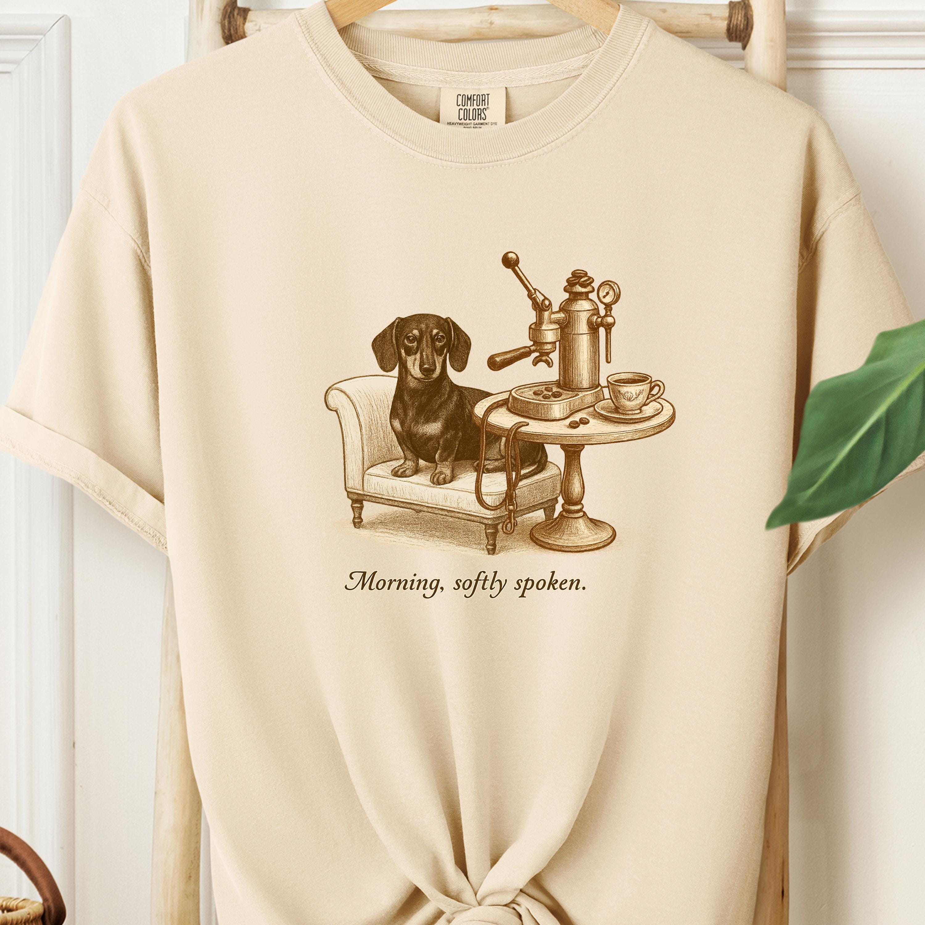 Dachshund Shirt, Morning,  Dog & Espresso