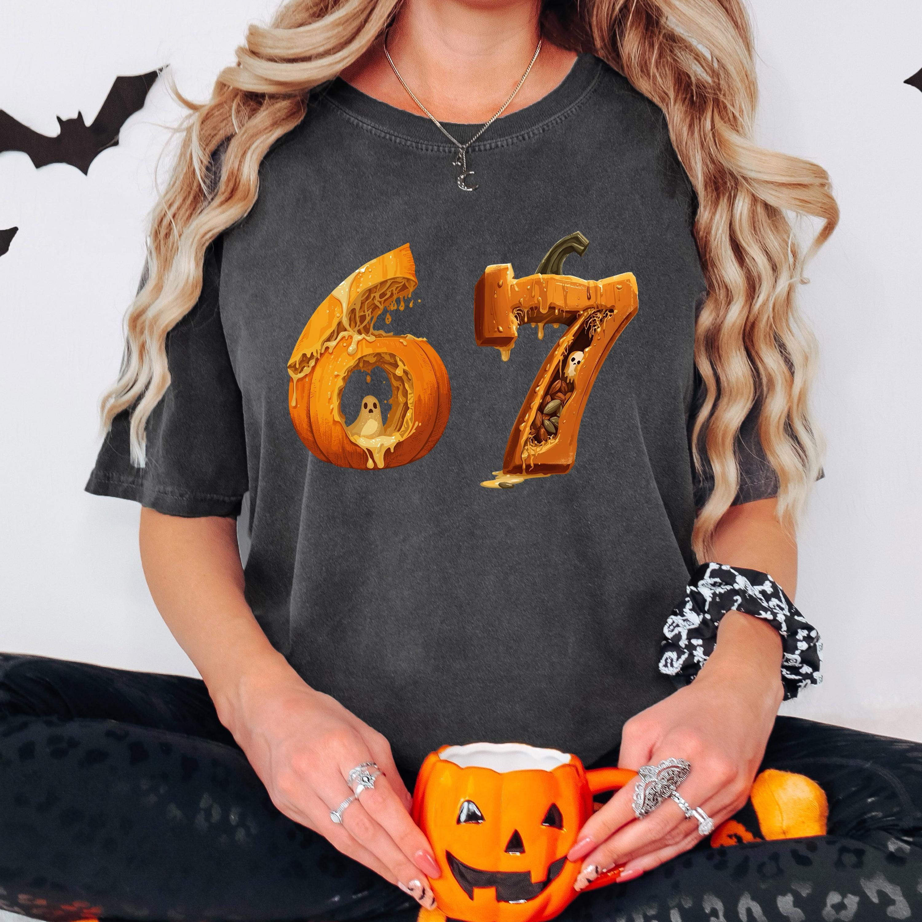 Funny 67 Meme Shirt - Trendy Six Seven Tee for Halloween