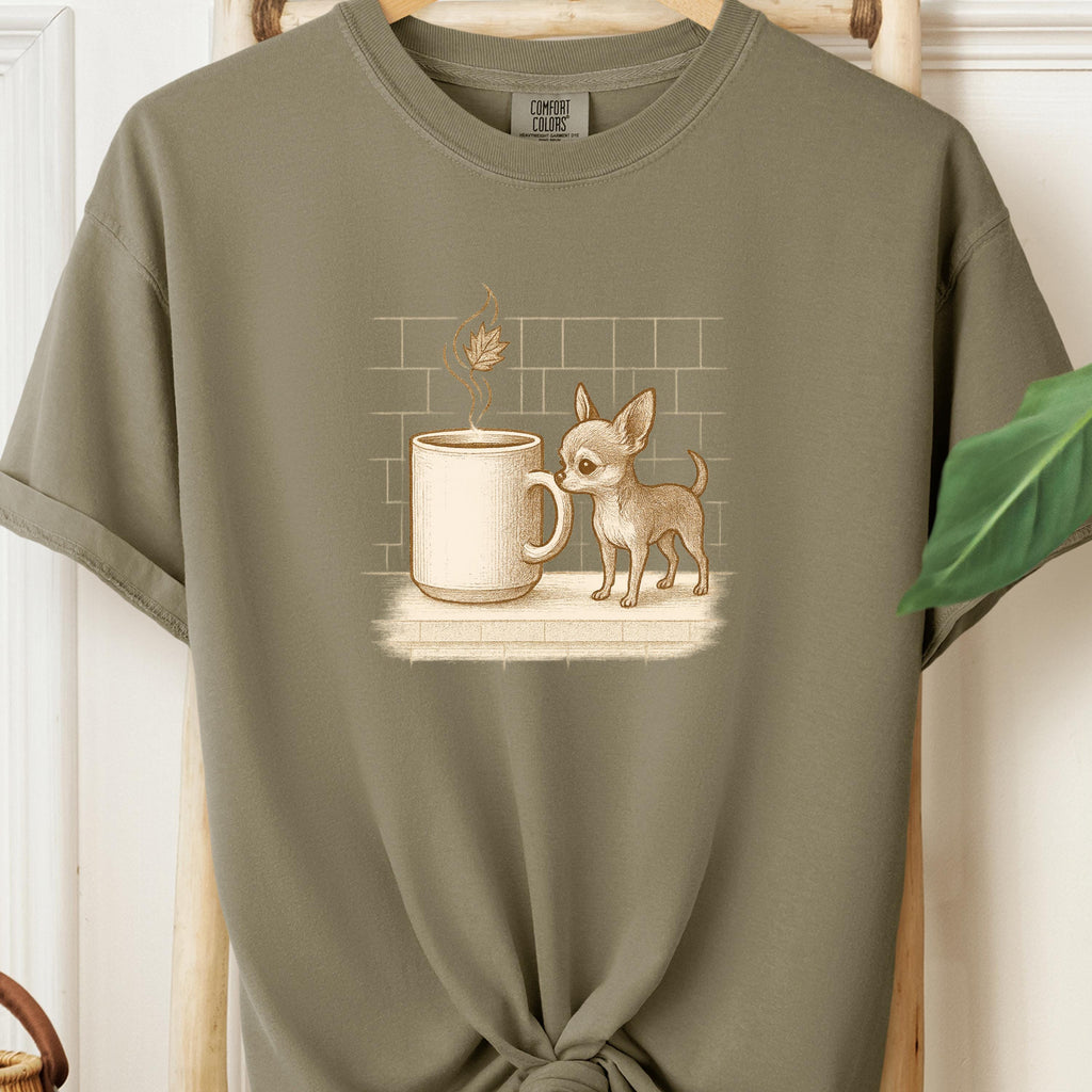Chihuahua Shirt • Coffee Cozy Fall Tee | Dog Mom Gift