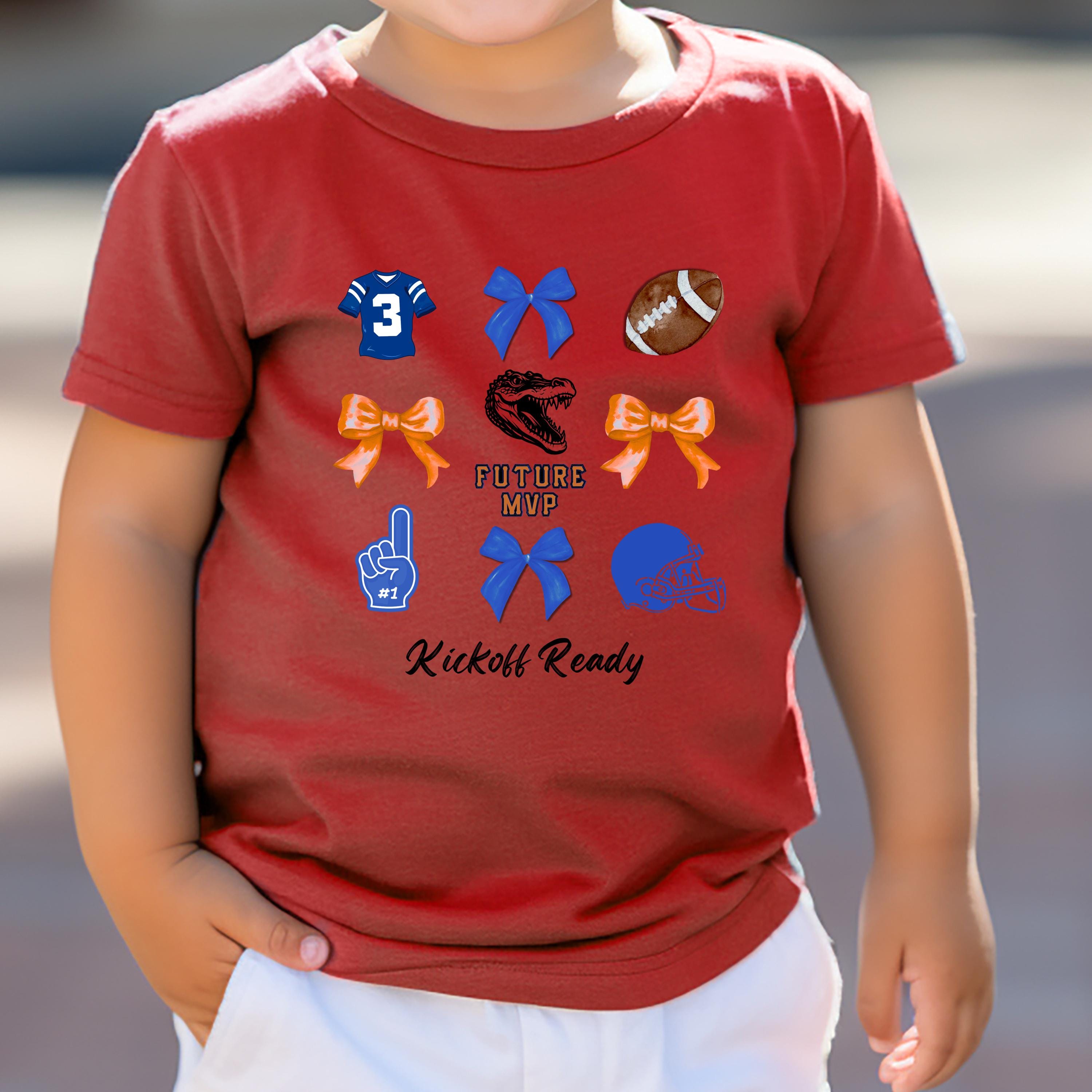 Kids Future MVP Game Day Shirt | Football & Bows | Youth Unisex | Bella+Canvas 3001Y