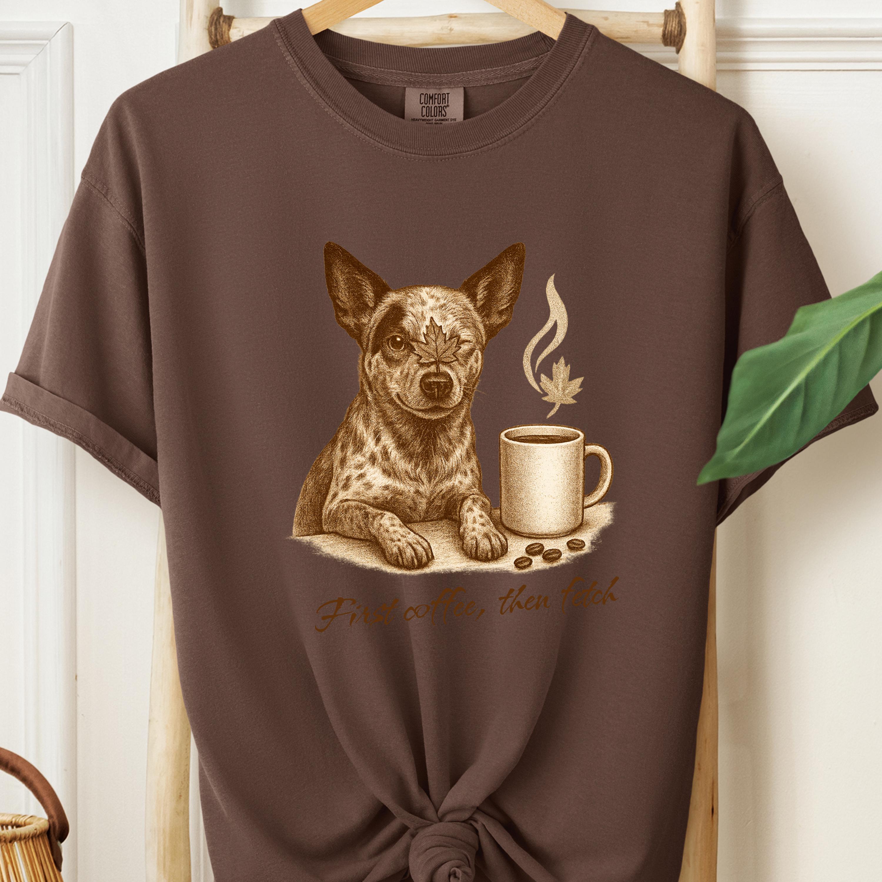 Blue Heeler Coffee Tee  - First Coffee, Then Fetch