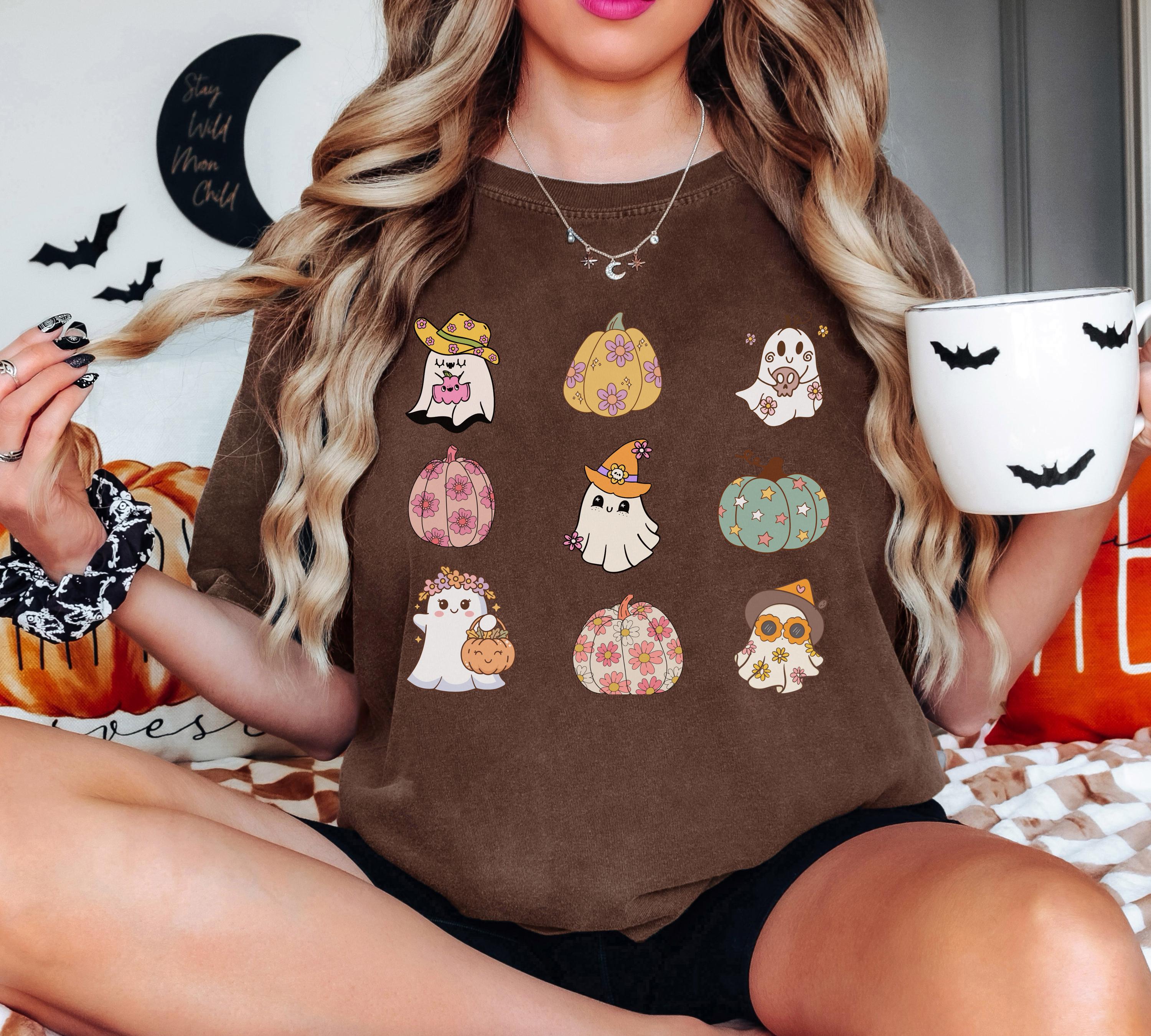 Pastel Ghost Pumpkin Tee - Spooky Vibes