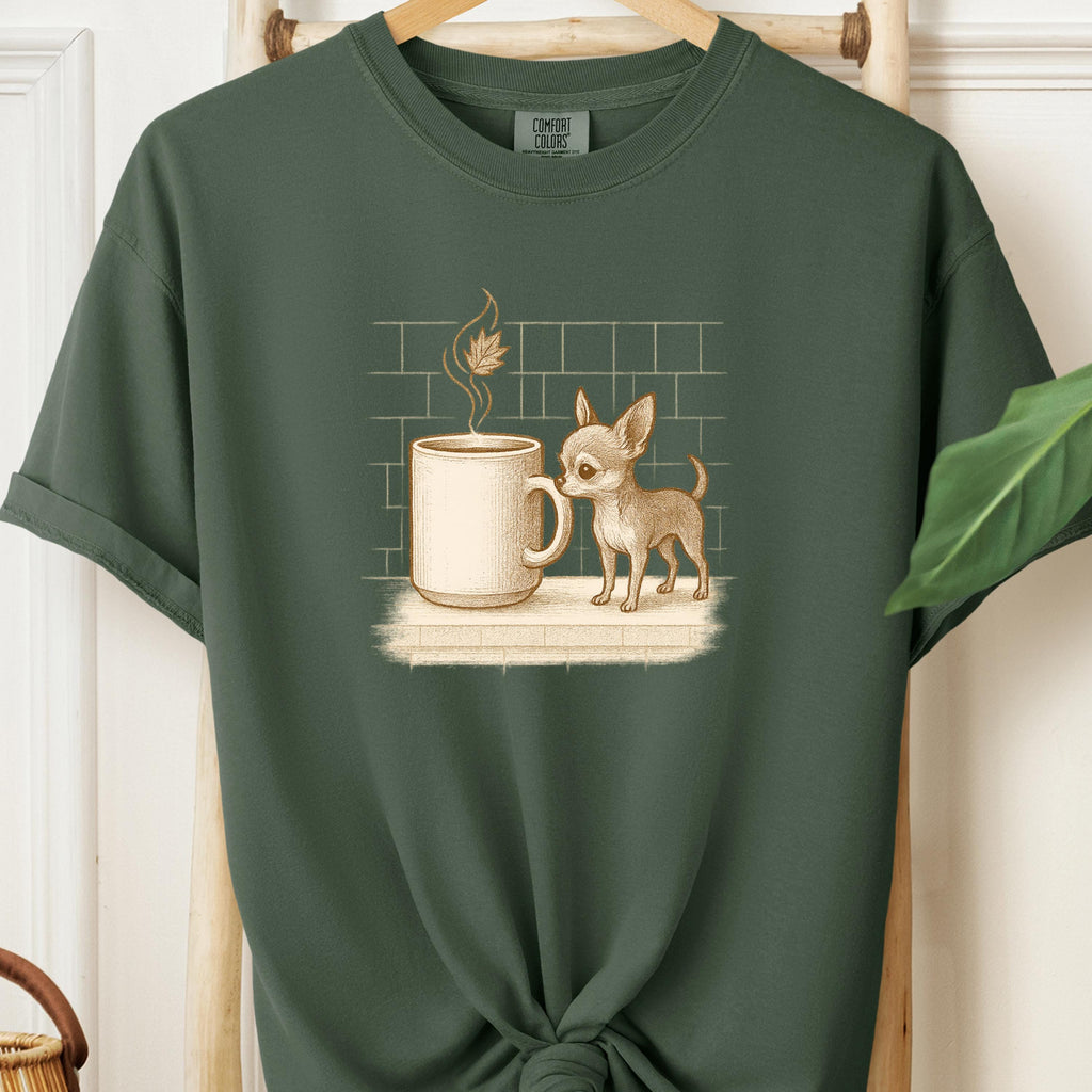 Chihuahua Shirt • Coffee Cozy Fall Tee | Dog Mom Gift