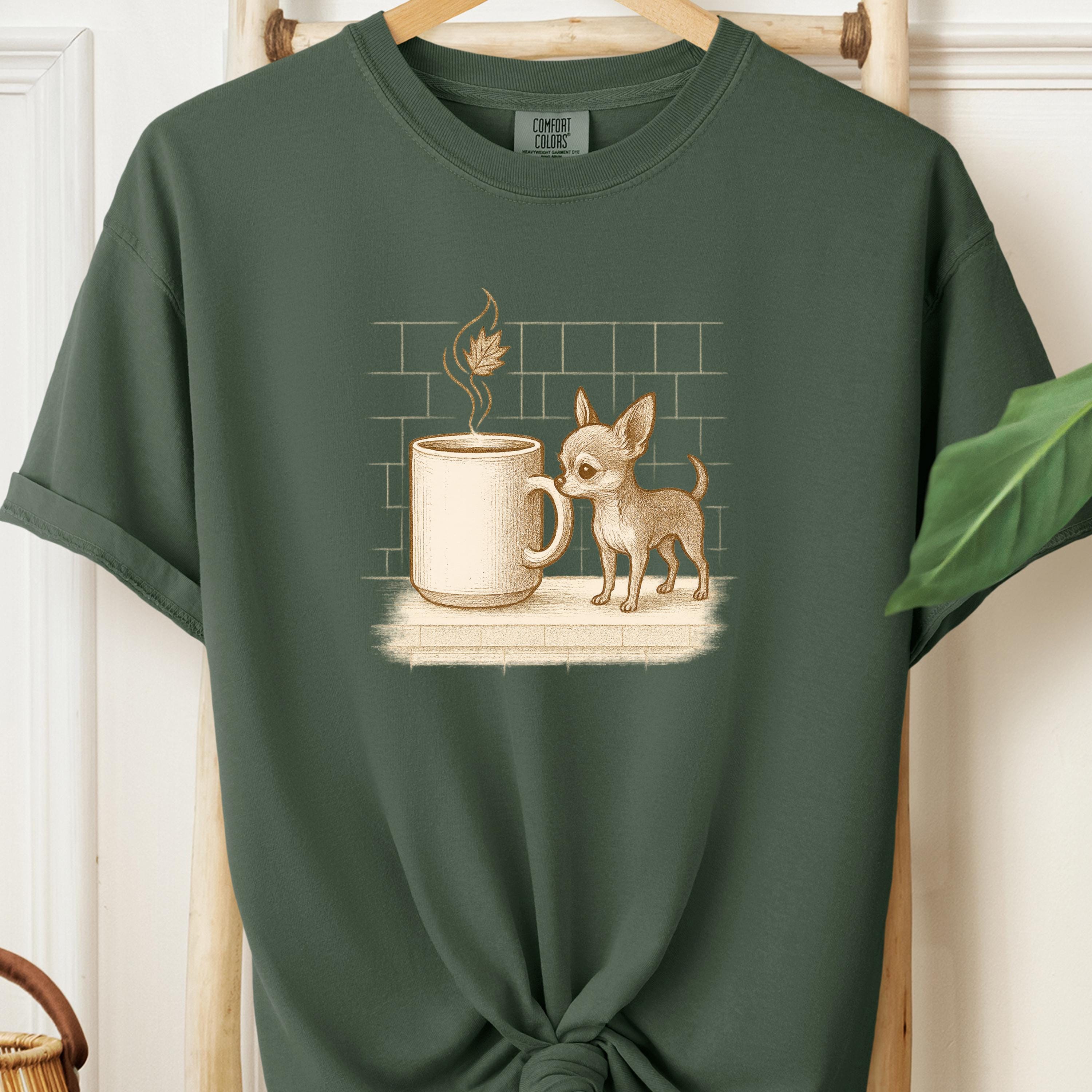 Chihuahua Shirt • Coffee Cozy Fall Tee | Dog Mom Gift