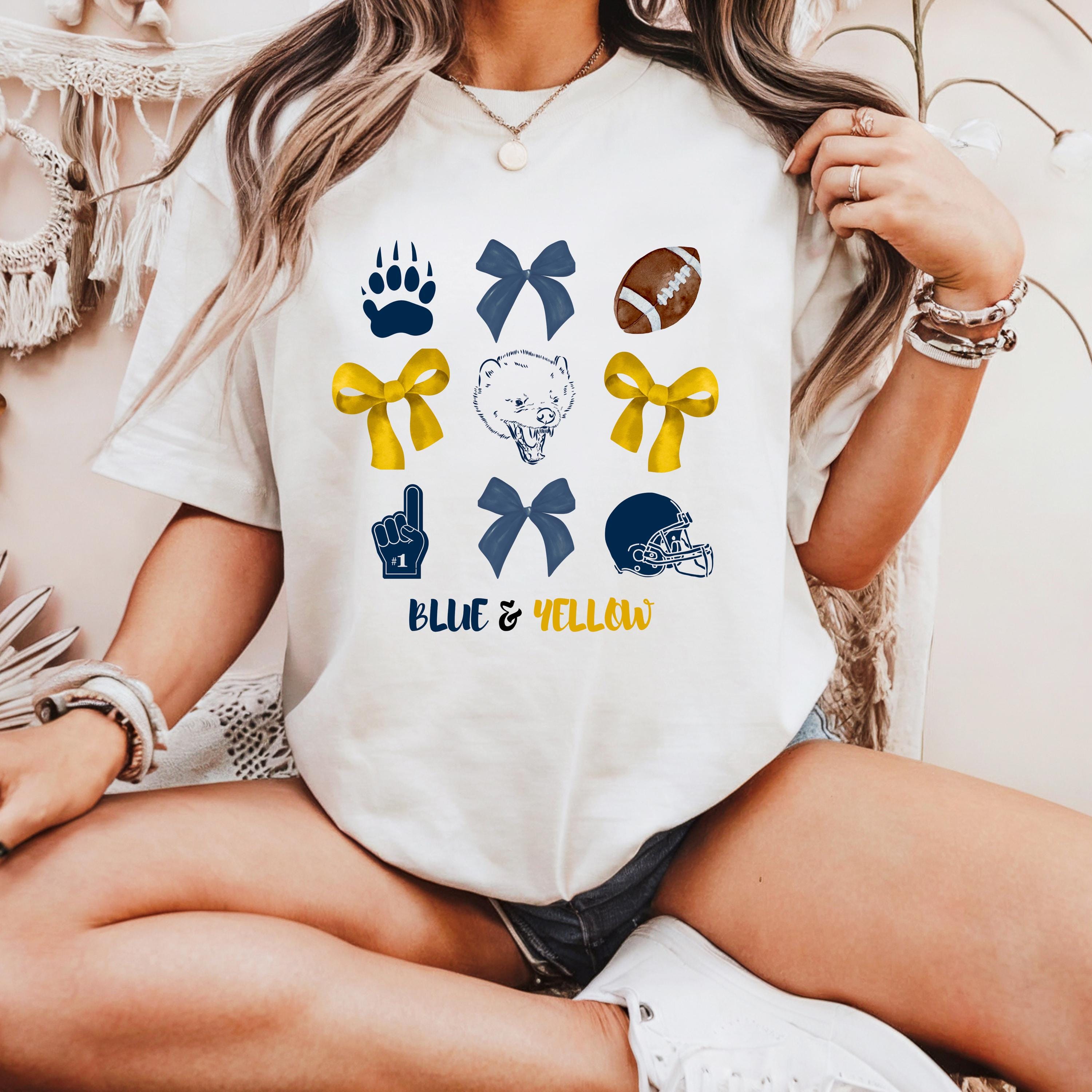 Blue & Yellow Game Day Tee, College football,