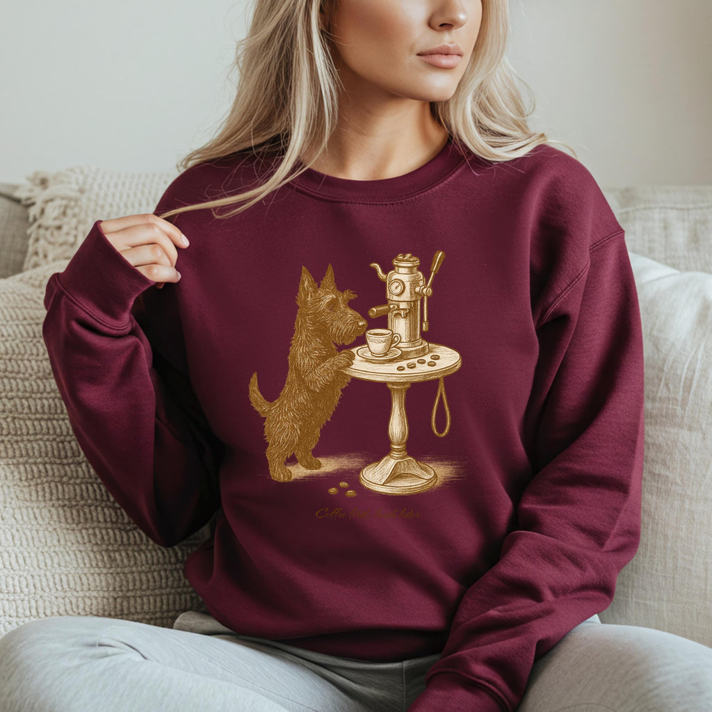 Scottie Dog Sweatshirt - Fall Coffee & Dogs Crewneck